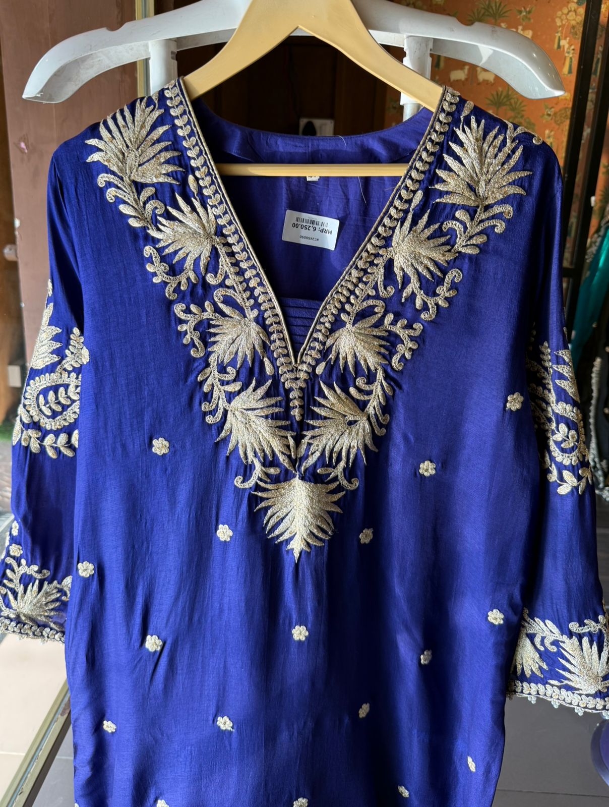 CREATIONS Straight Cut Raw Silk tunic