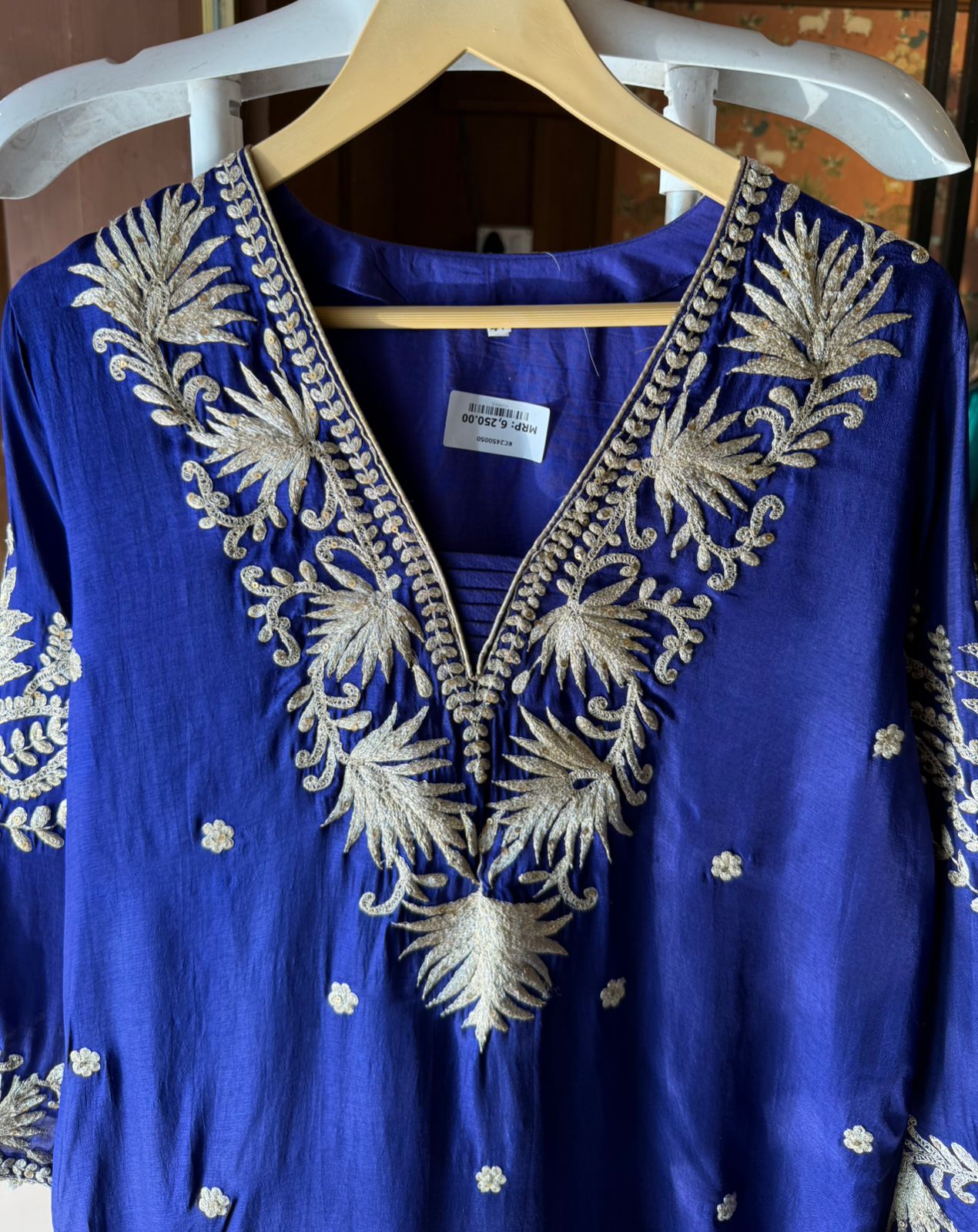 CREATIONS Straight Cut Raw Silk tunic