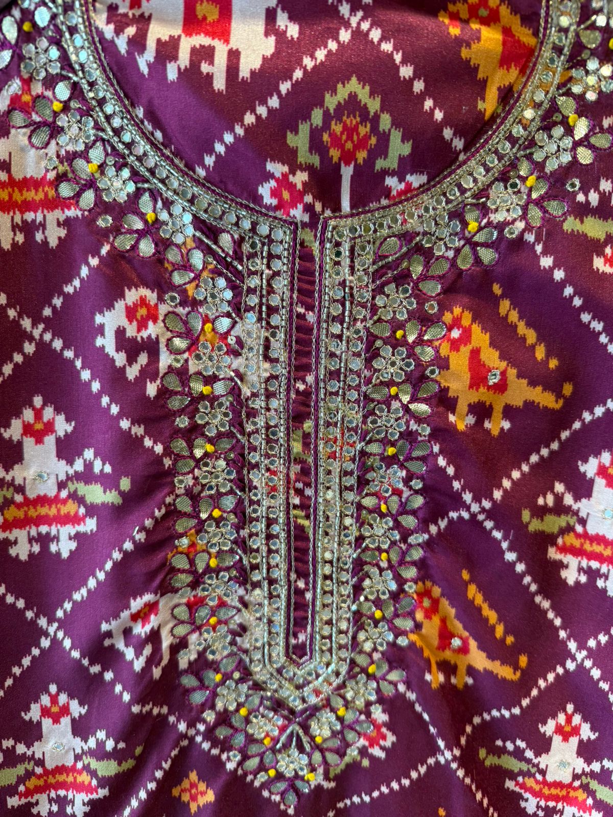 Patola prints on Maheshwari silk