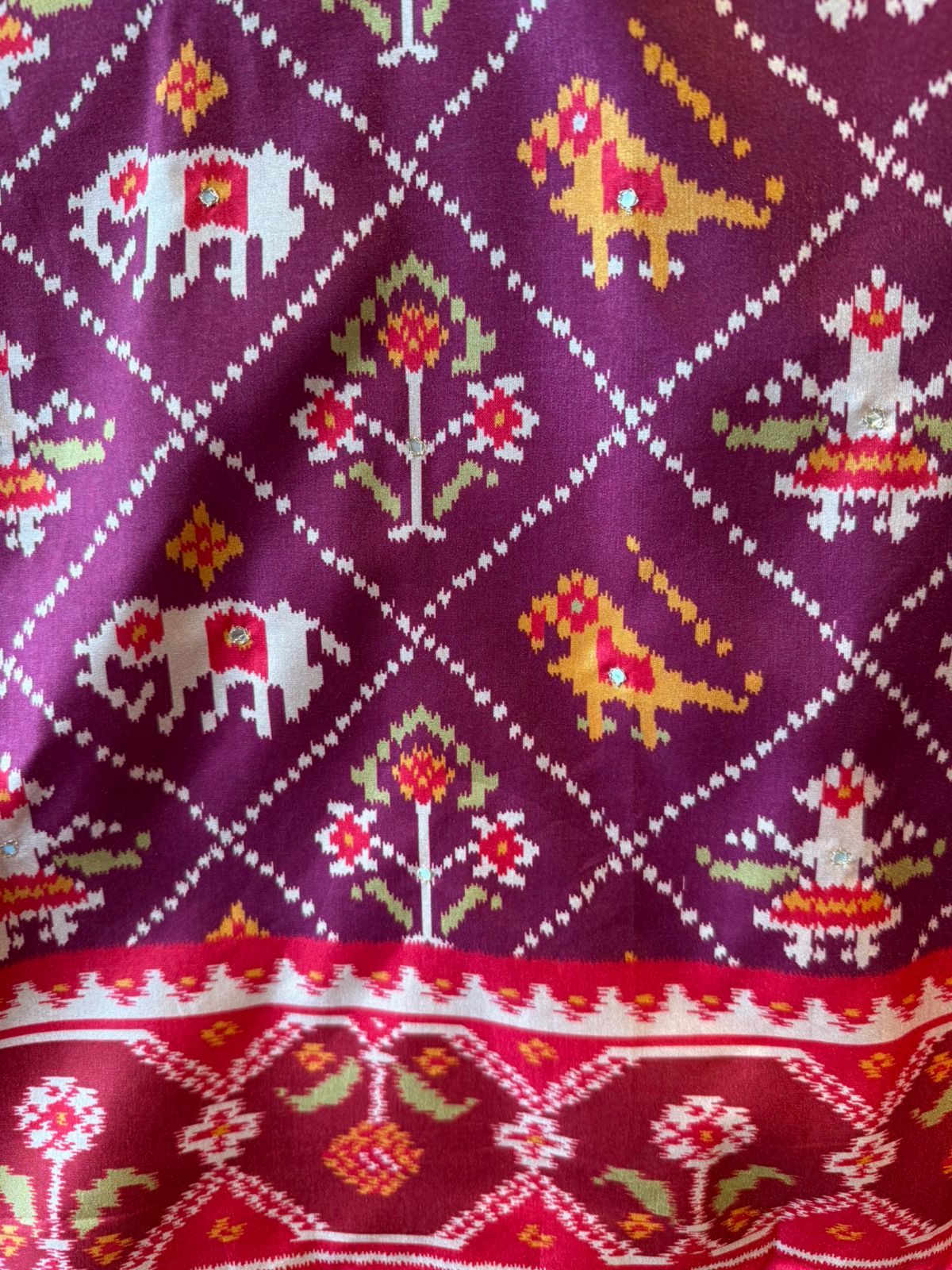 Patola prints on Maheshwari silk