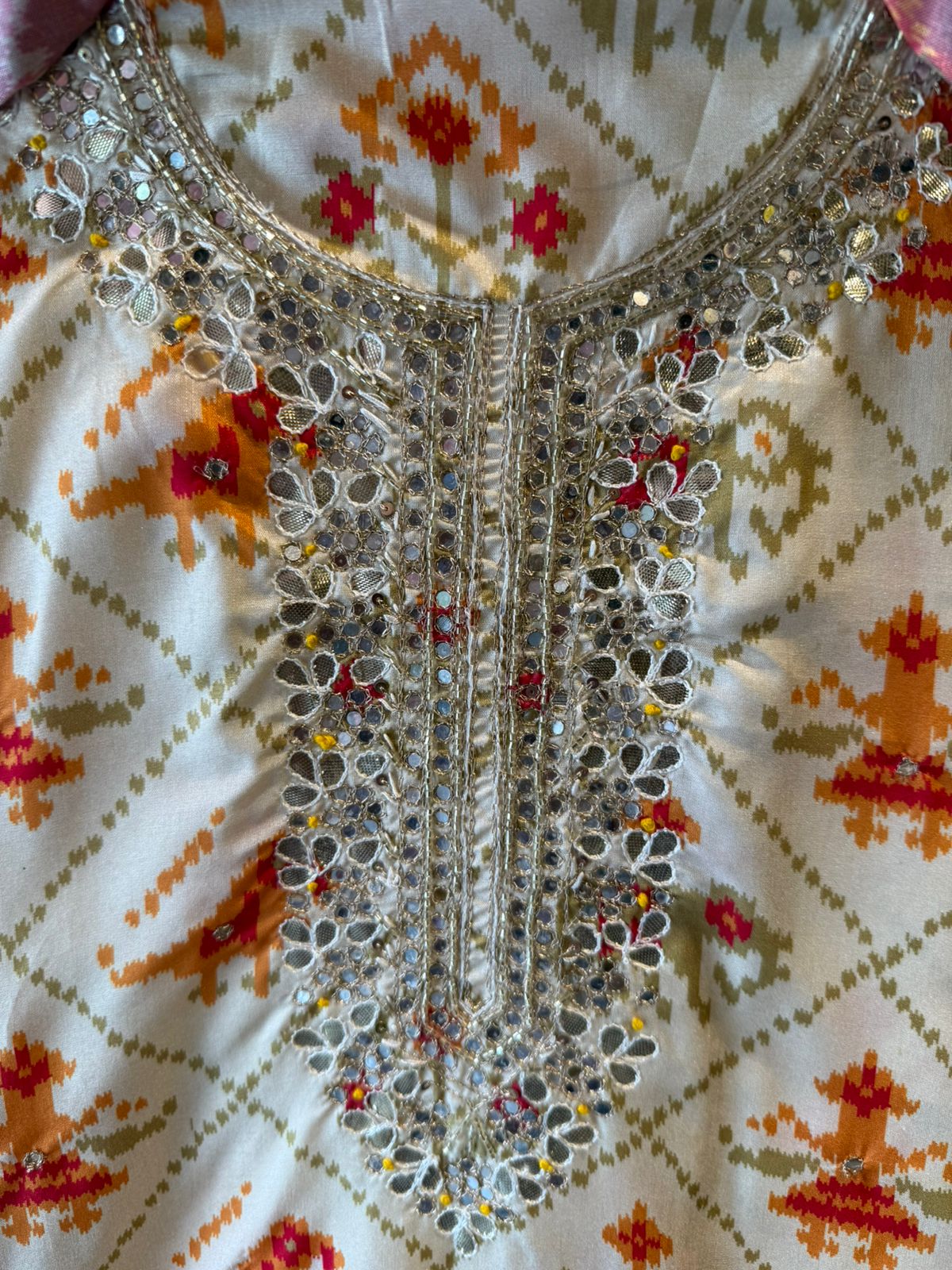 Patola prints on Maheshwari silk