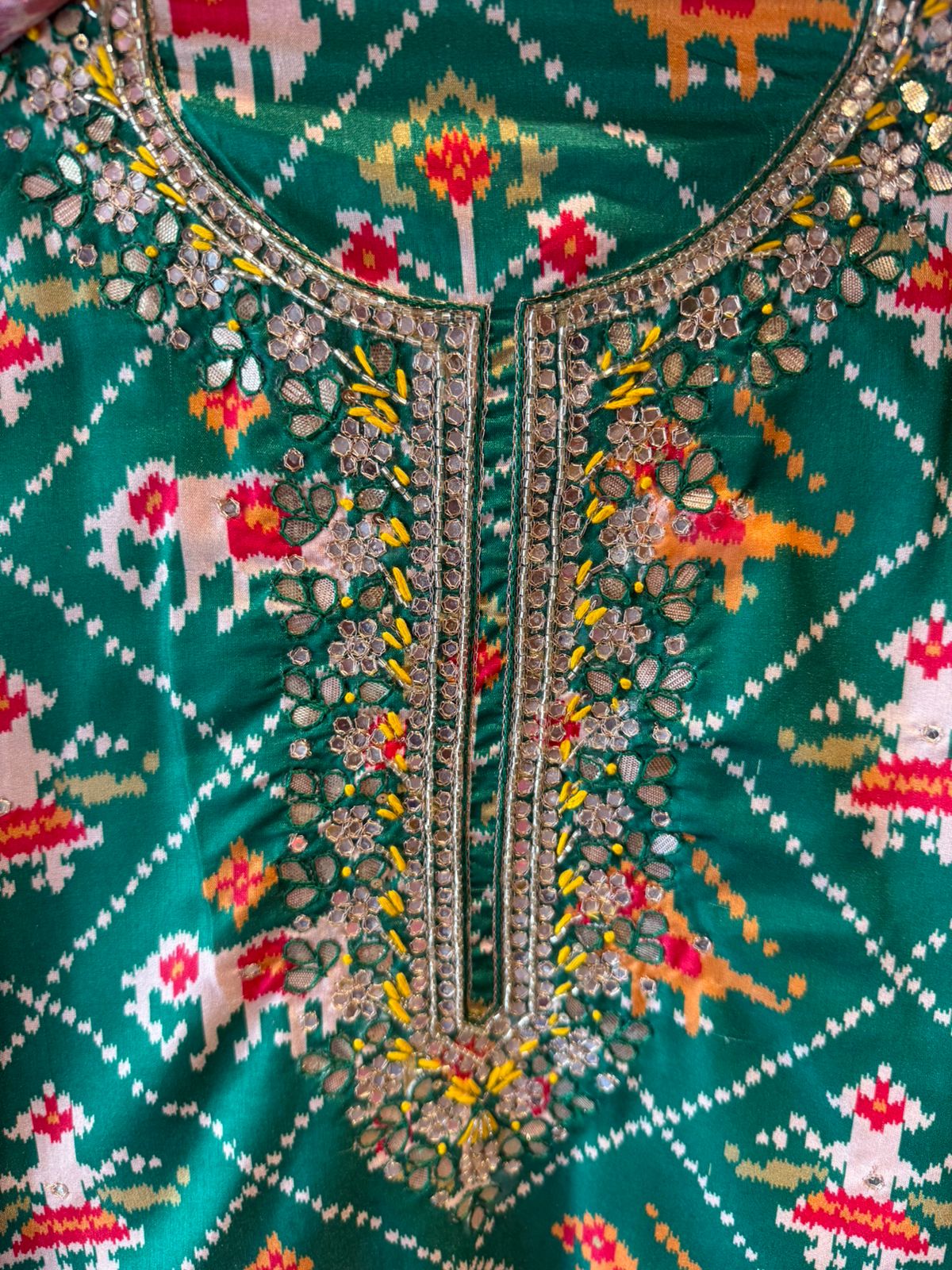 Patola prints on Maheshwari silk