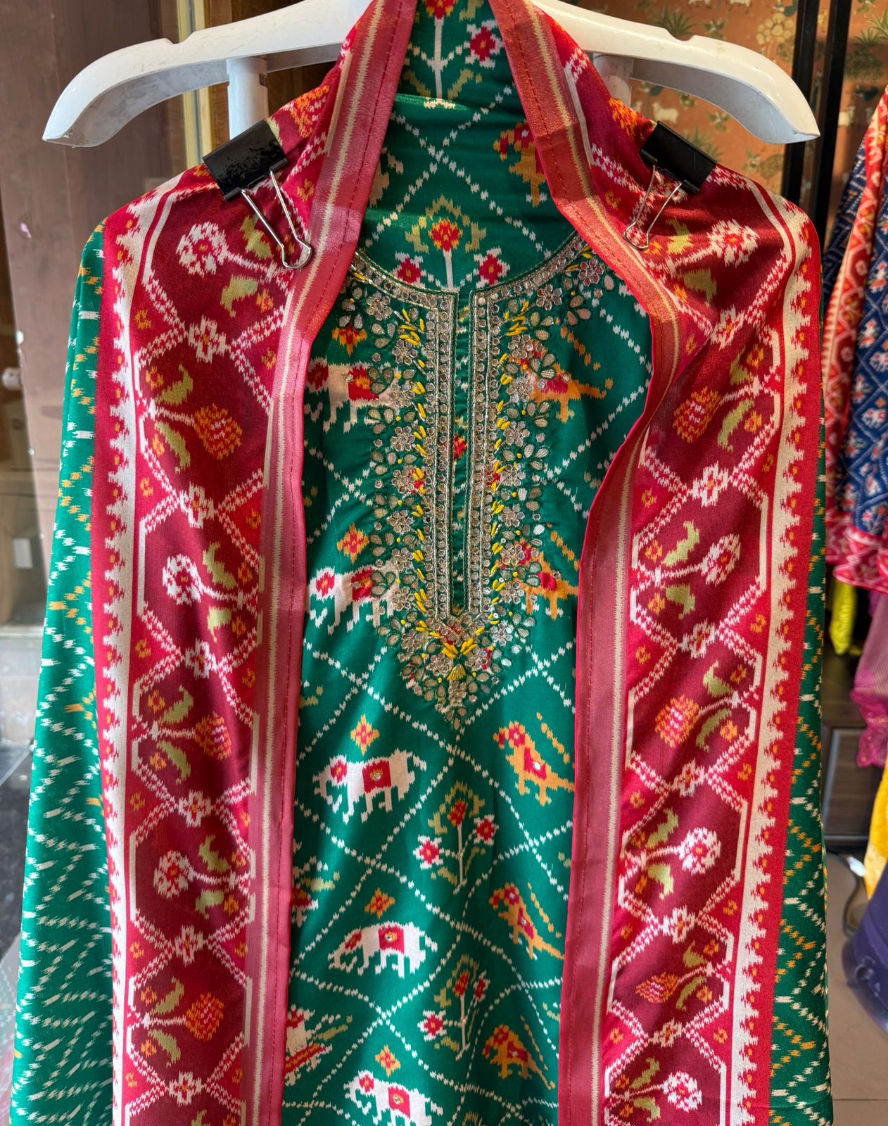 Patola prints on Maheshwari silk