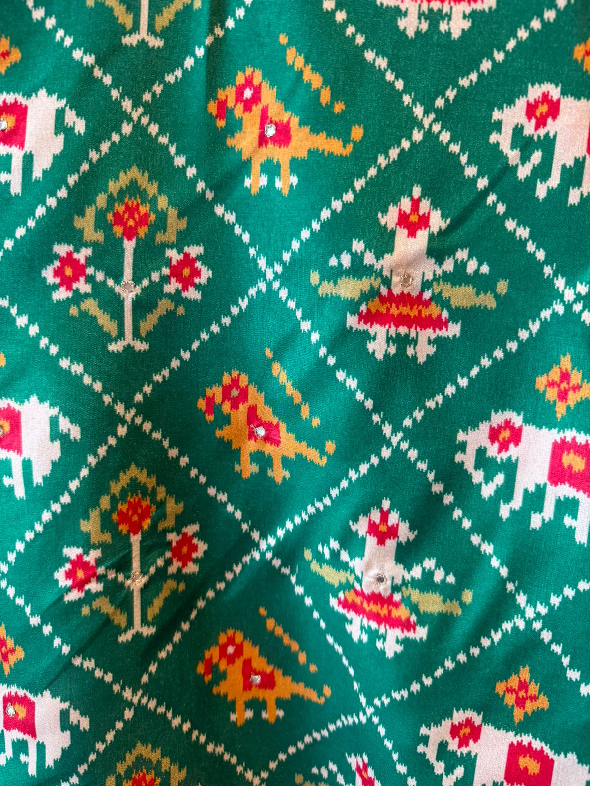 Patola prints on Maheshwari silk