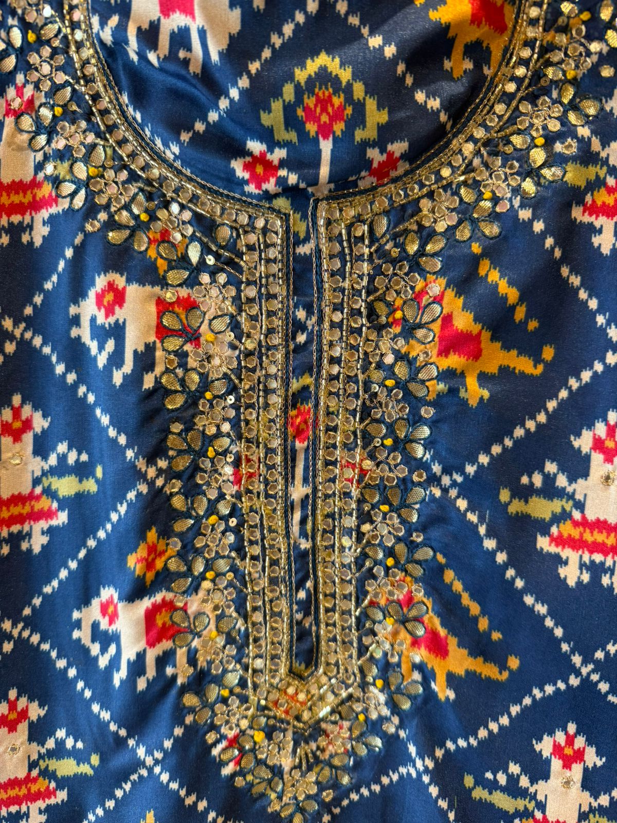 Patola prints on Maheshwari silk