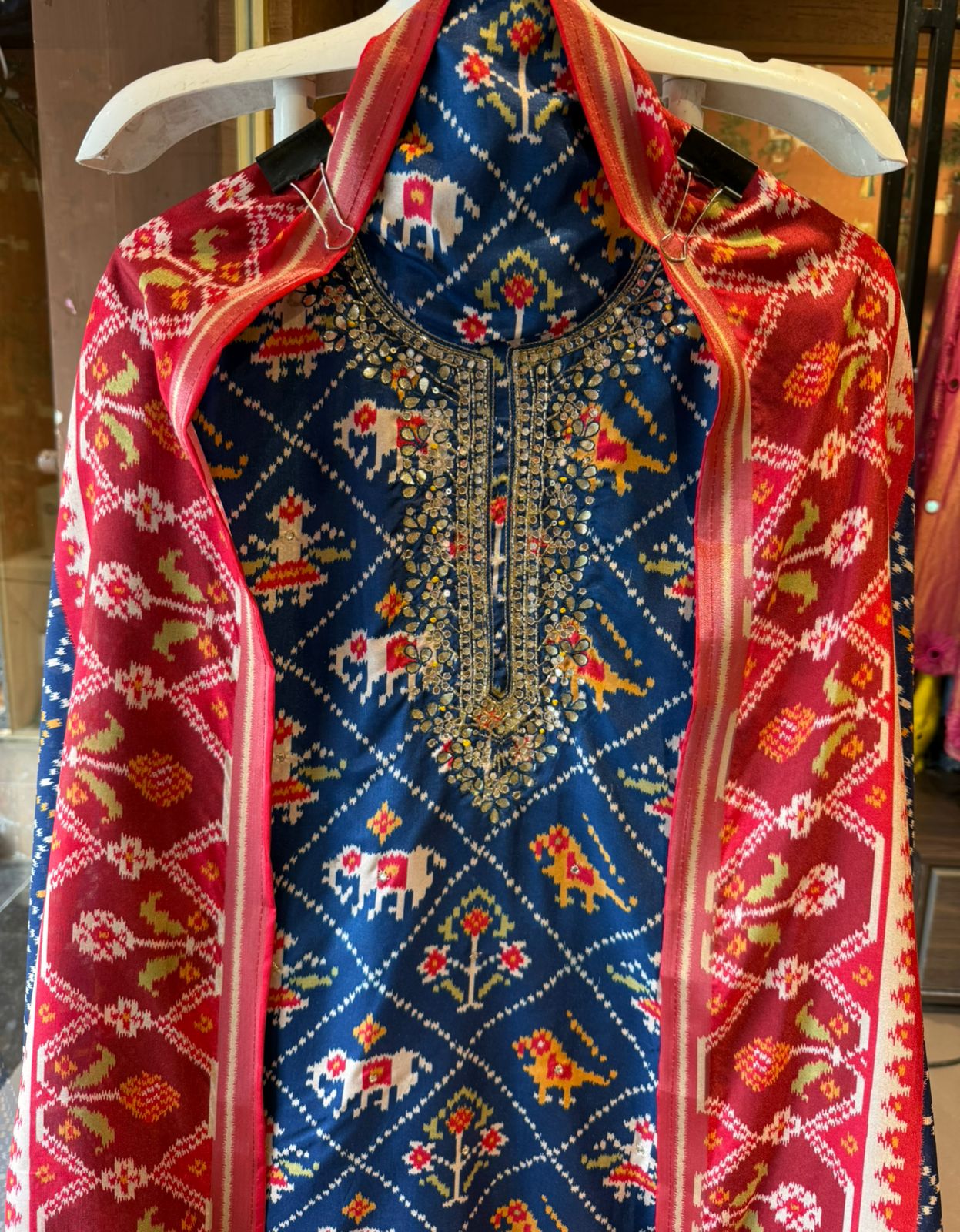Patola prints on Maheshwari silk