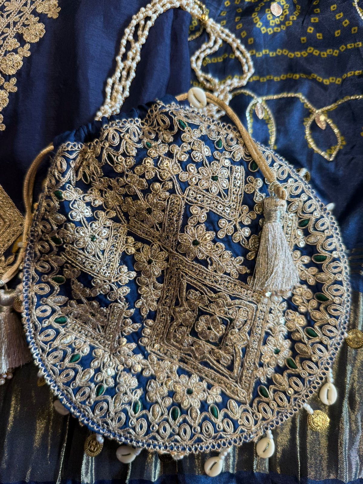 Unstitched Suit collections with Potli bags