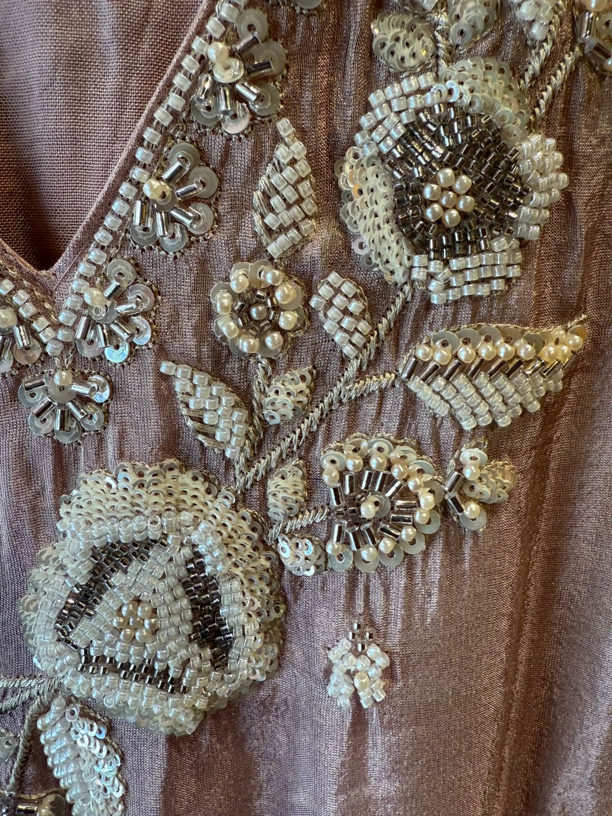 elegant suit set with intricate and delicate embroidery work