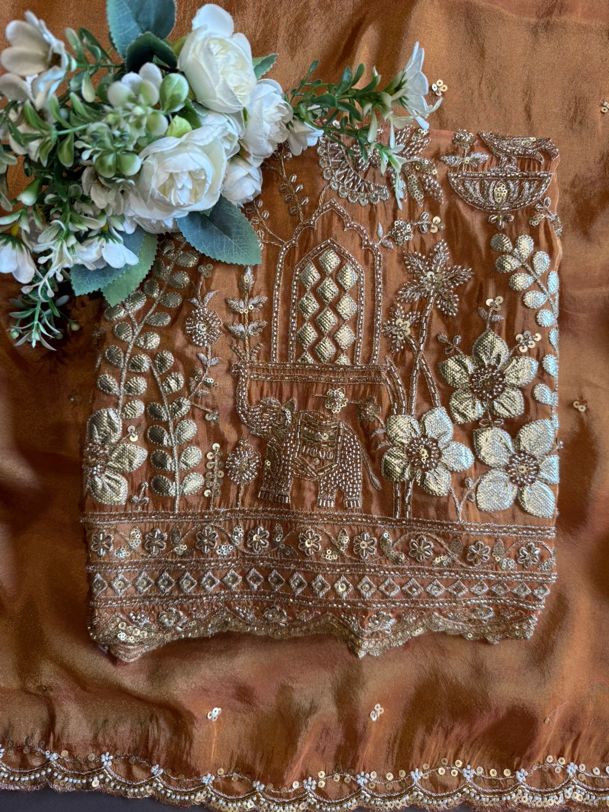 Lime green traditional Piece with elegant and intricate hand embroidery