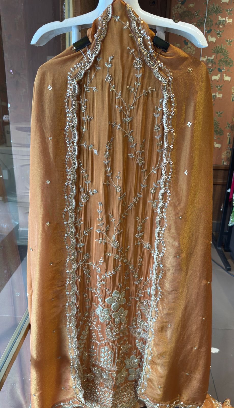 Lime green traditional Piece with elegant and intricate hand embroidery