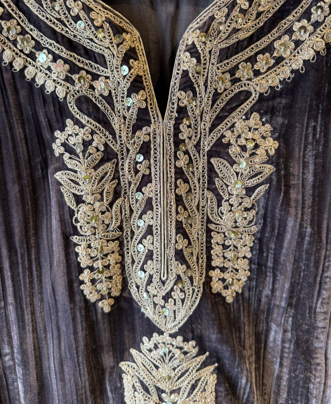 GREY velvet kurta set