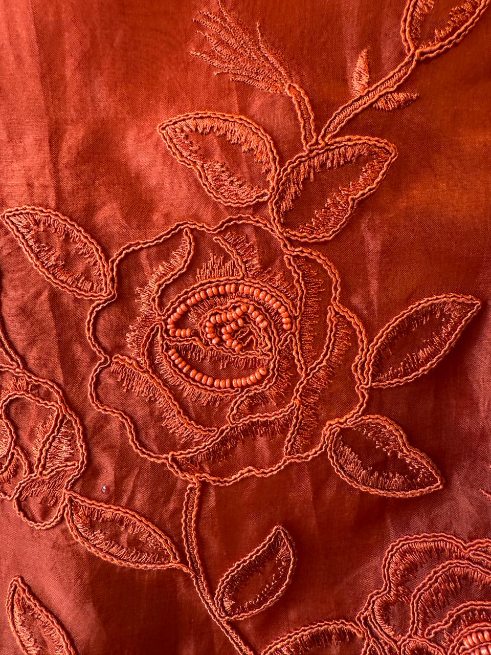 Pure organza unstitched suits