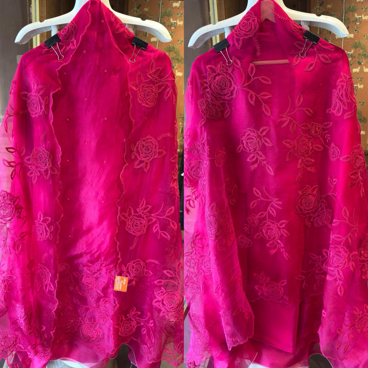 Pure organza unstitched suits