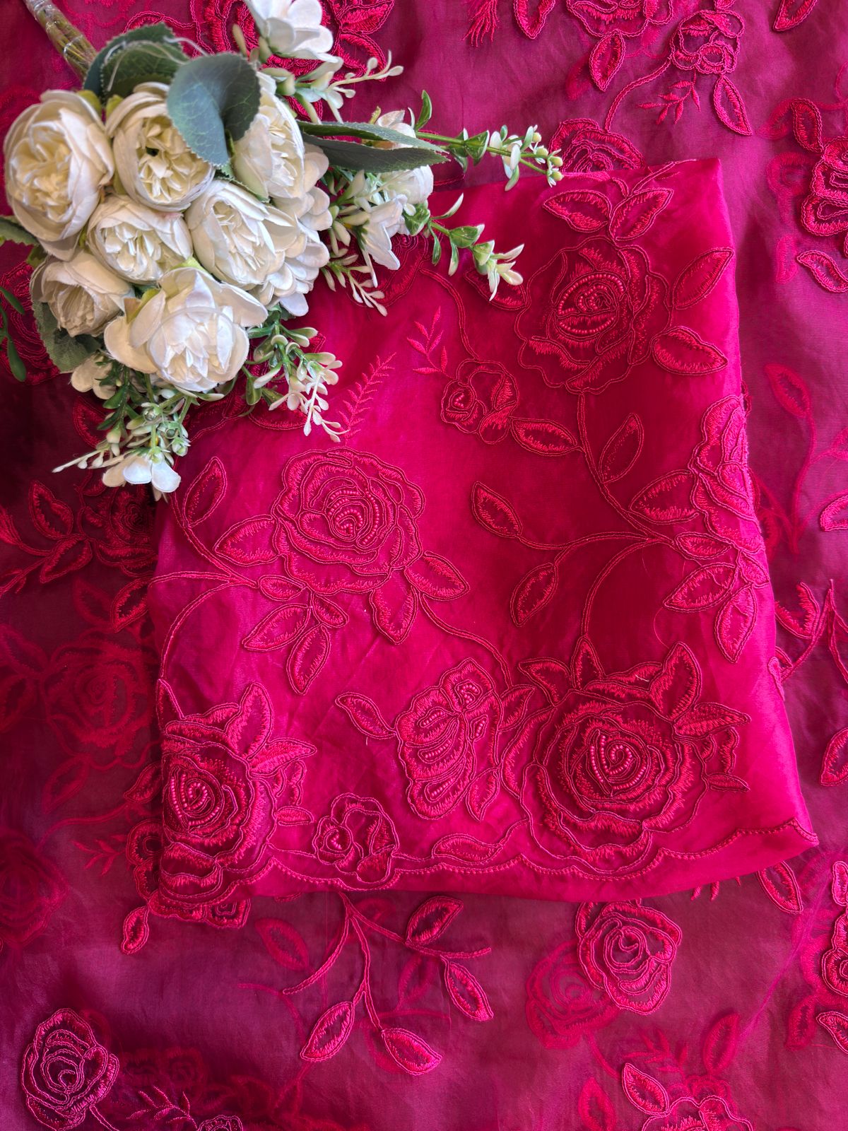 Pure organza unstitched suits