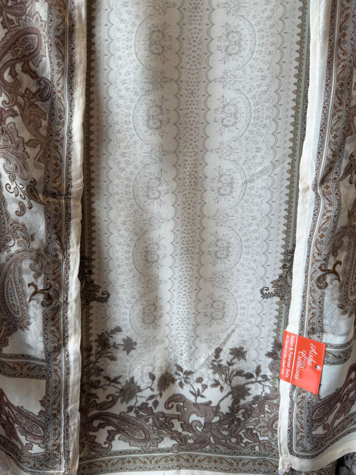 Viscose pashmina digital printed with handwork