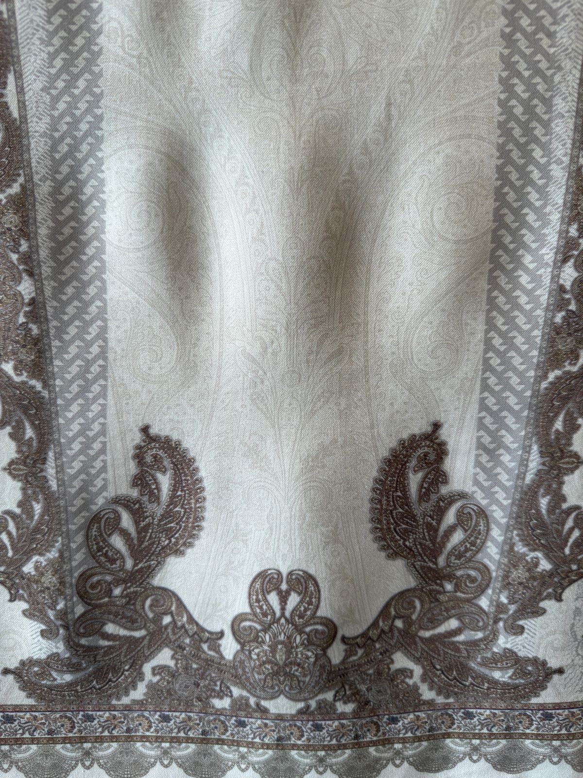 Viscose pashmina digital printed with handwork