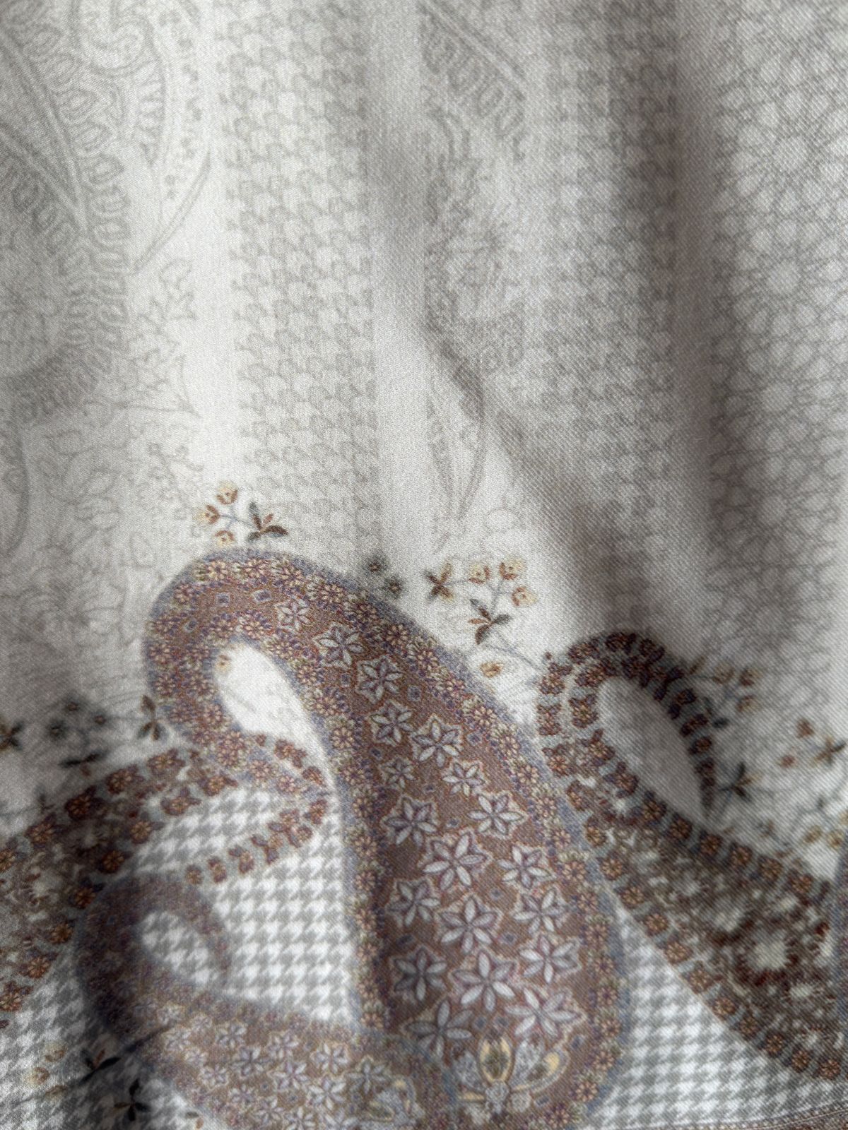 Viscose pashmina digital printed with handwork