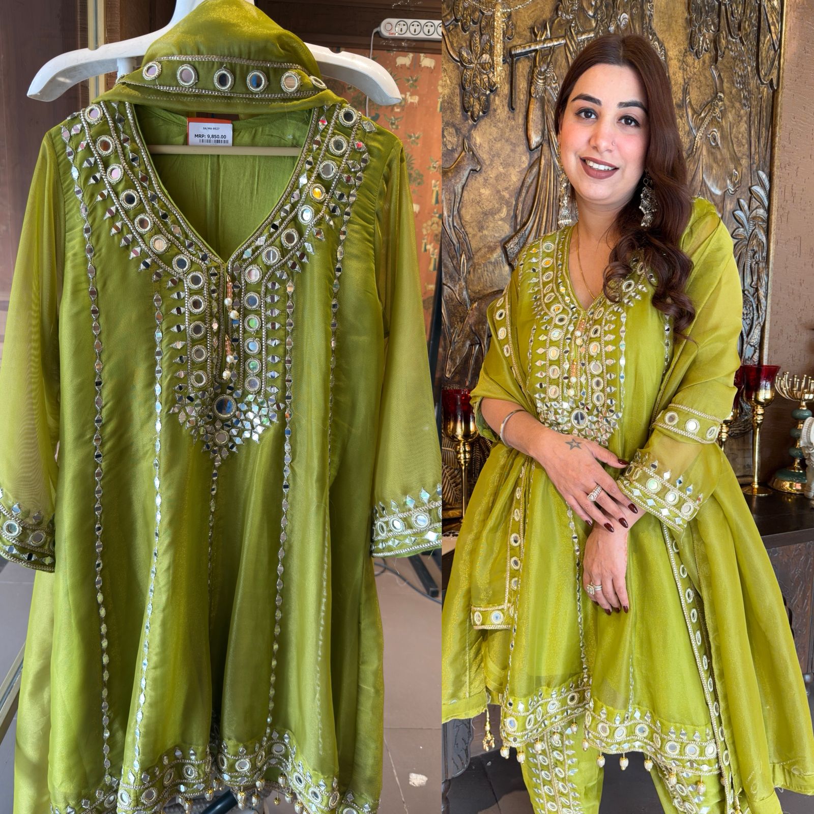 Shimmer Stitched anarkali set