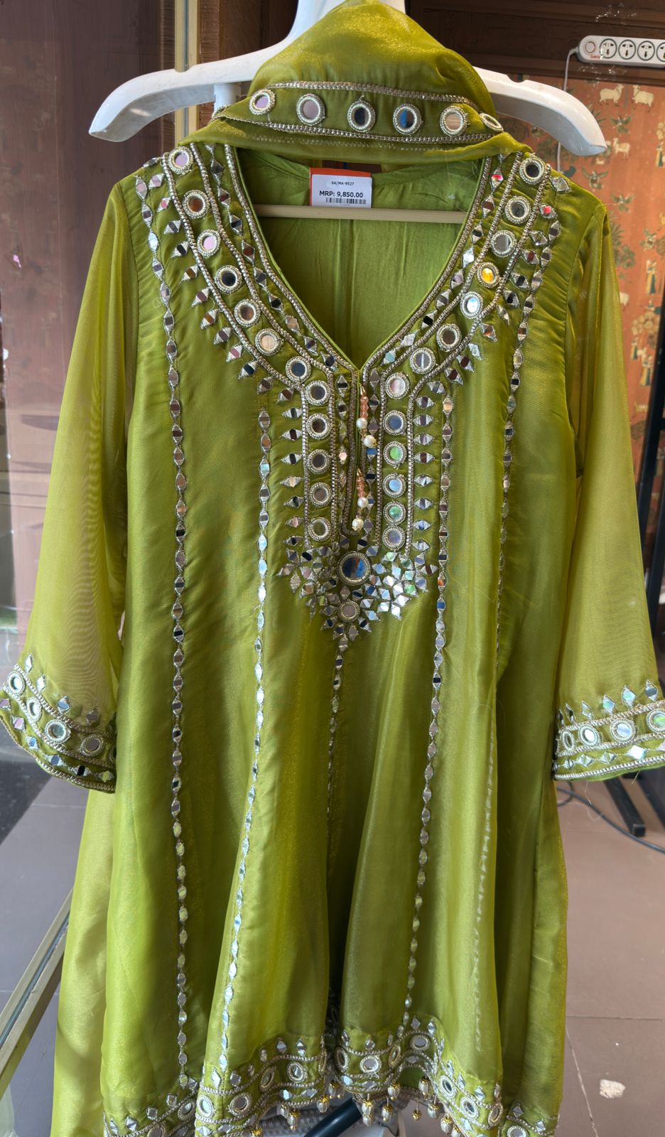 Shimmer Stitched anarkali set