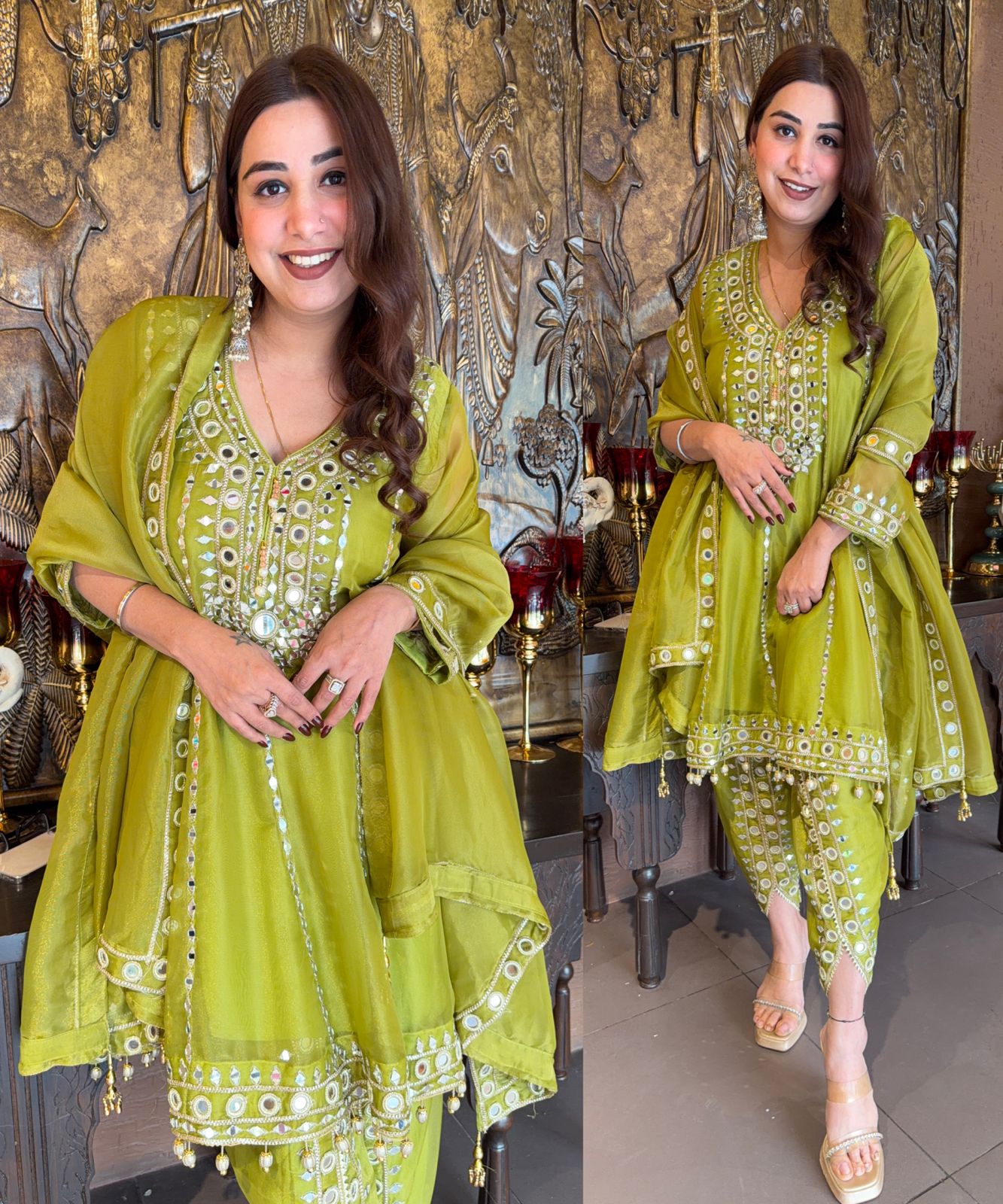 Shimmer Stitched anarkali set