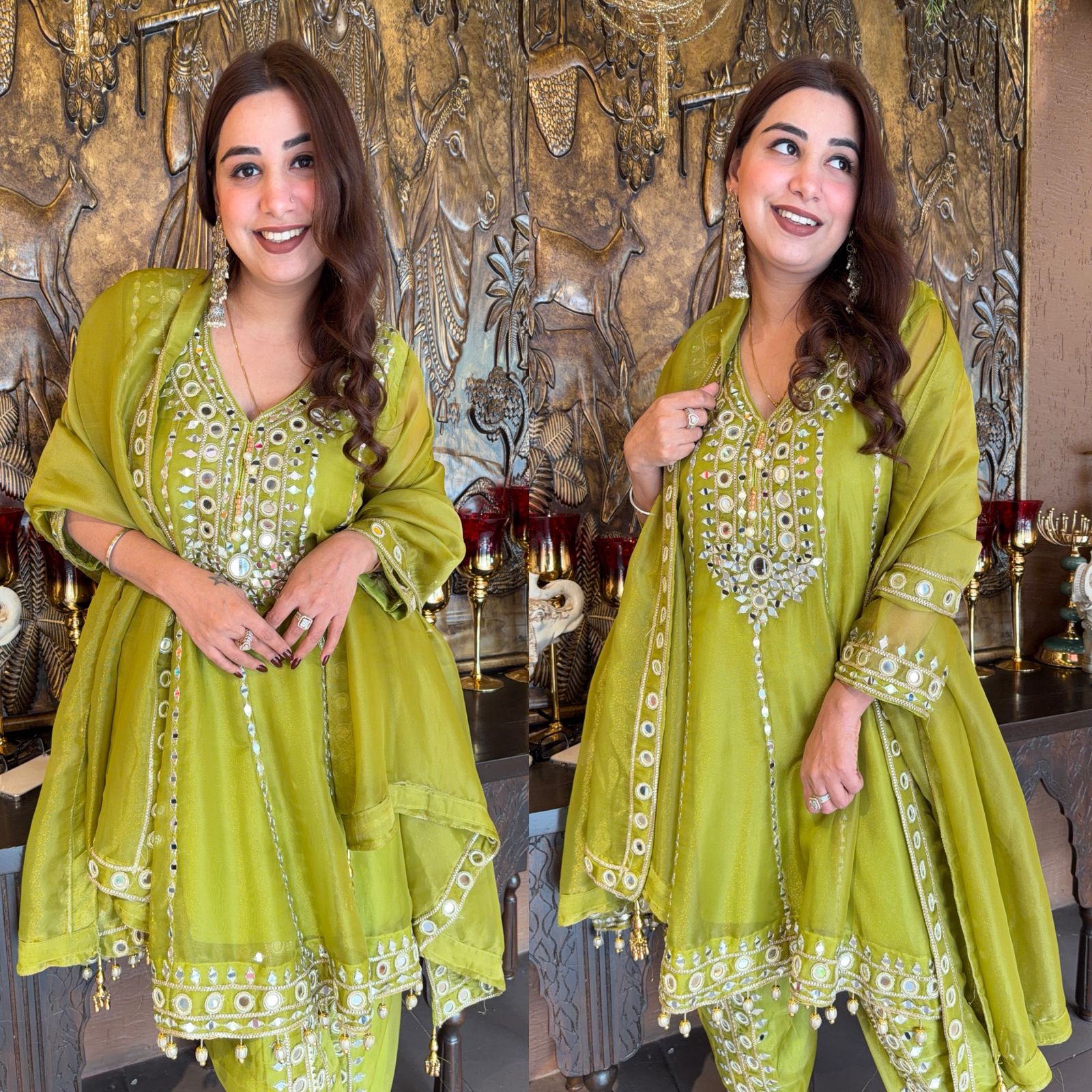 Shimmer Stitched anarkali set