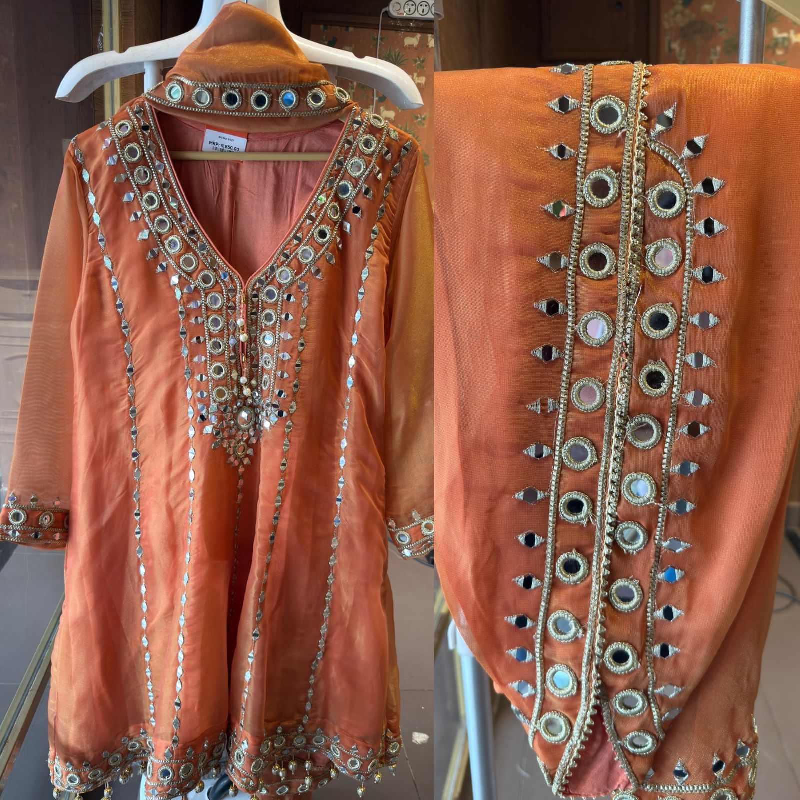 Shimmer Stitched anarkali set