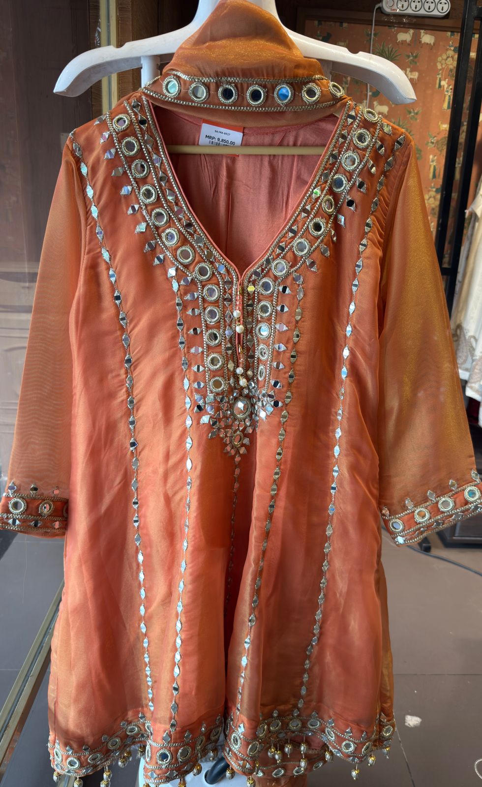 Shimmer Stitched anarkali set