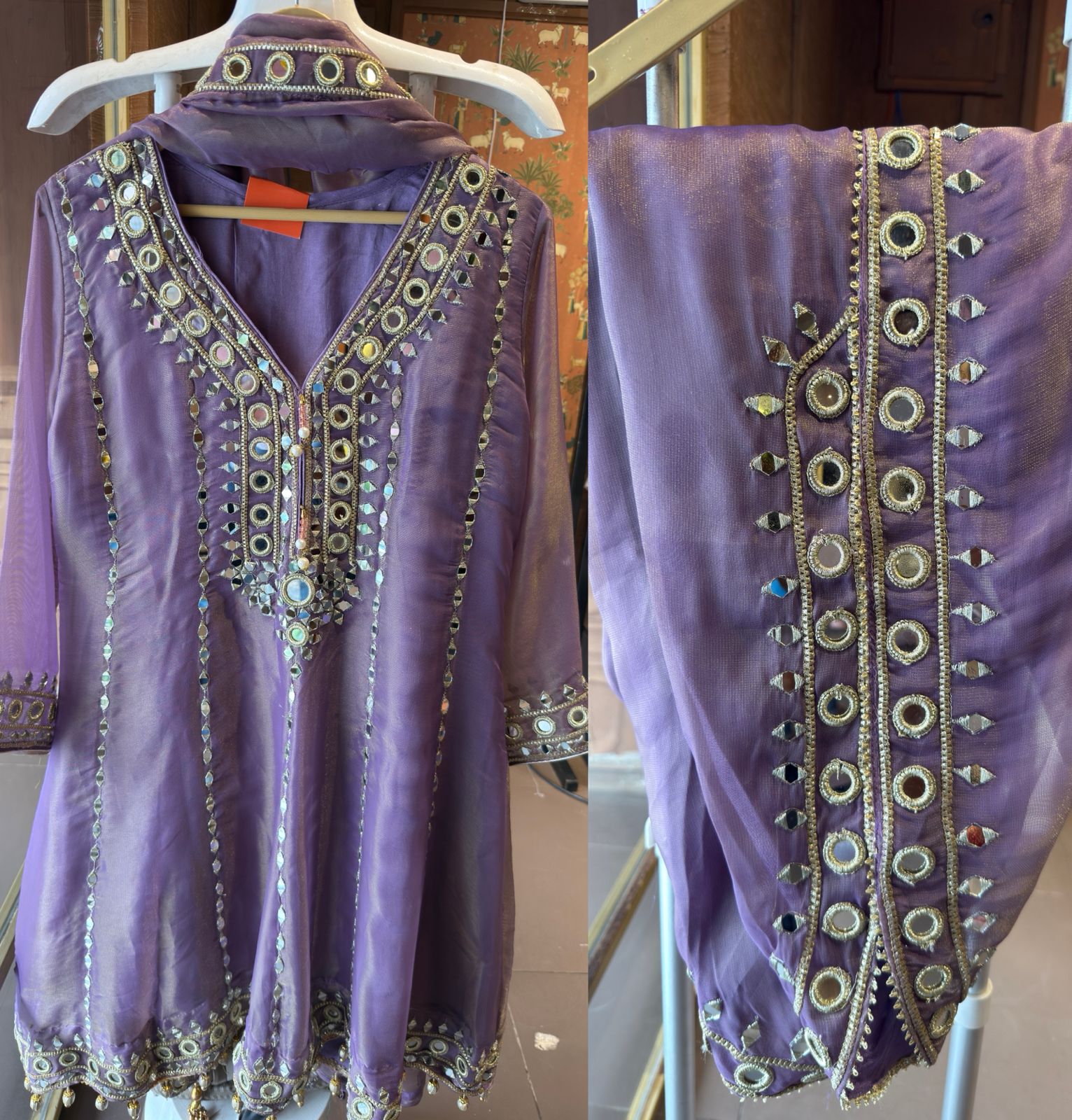 Shimmer Stitched anarkali set