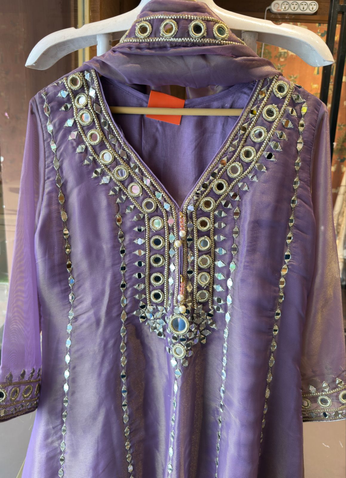 Shimmer Stitched anarkali set