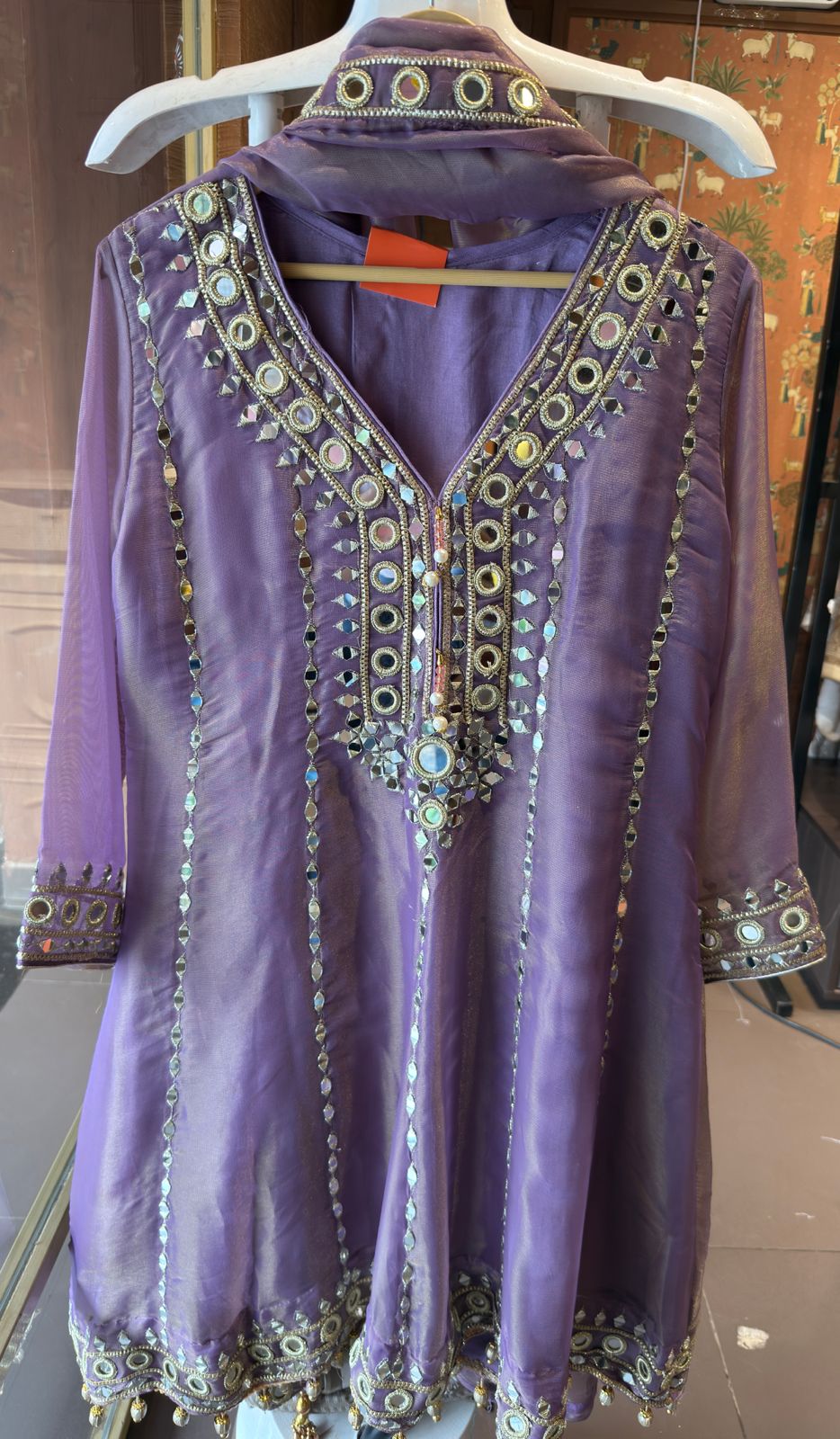 Shimmer Stitched anarkali set