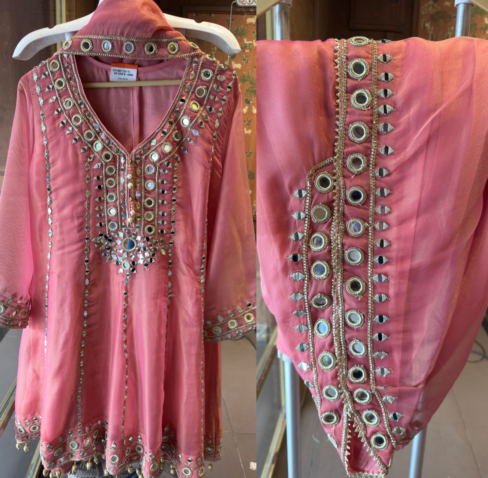 Shimmer Stitched anarkali set