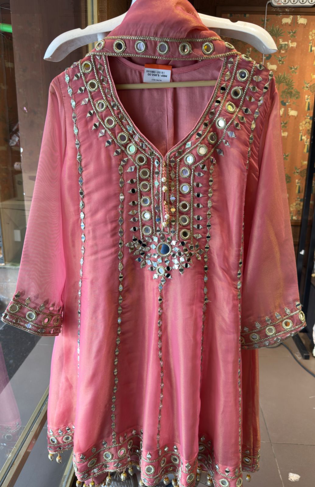 Shimmer Stitched anarkali set