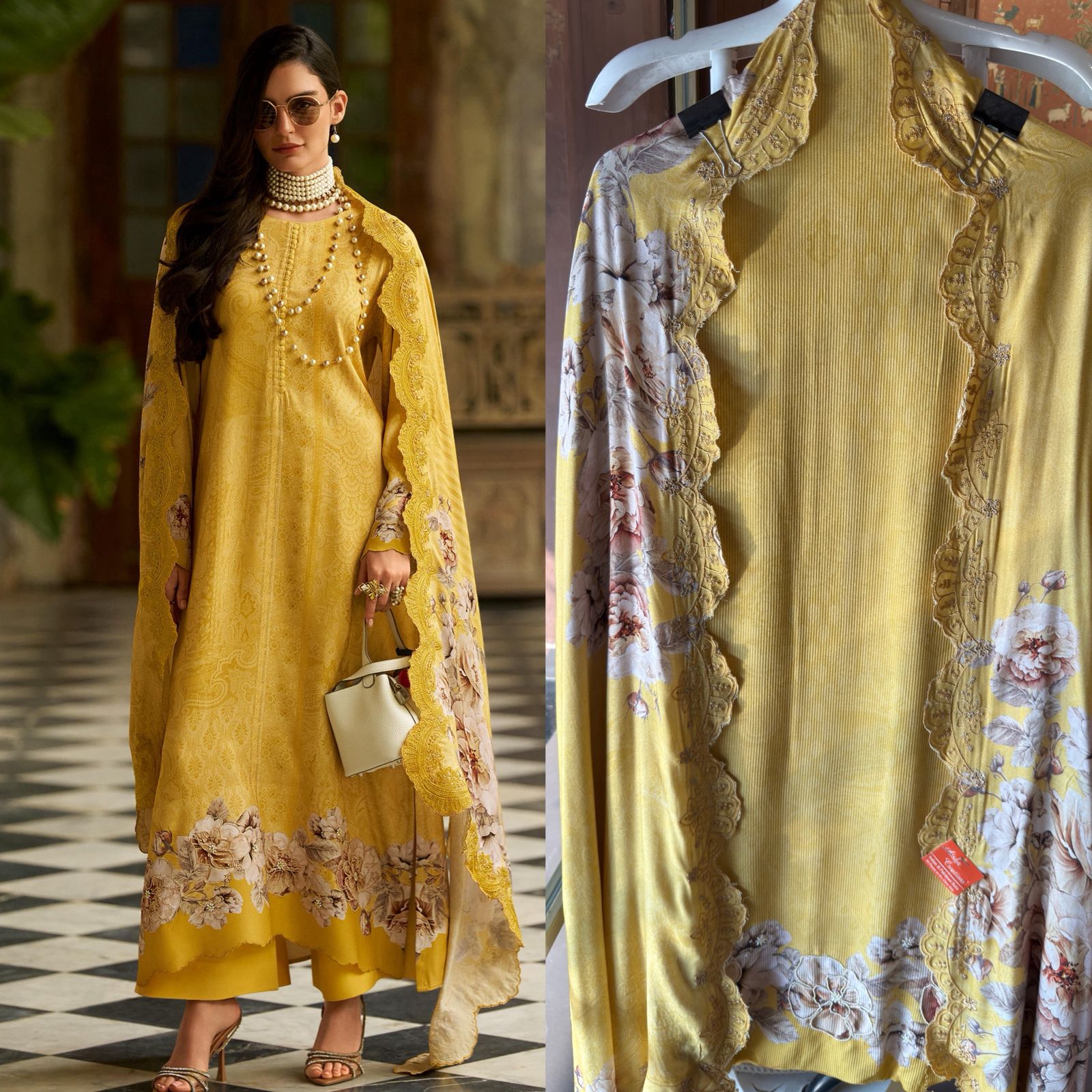 Striped pashmina Kurta