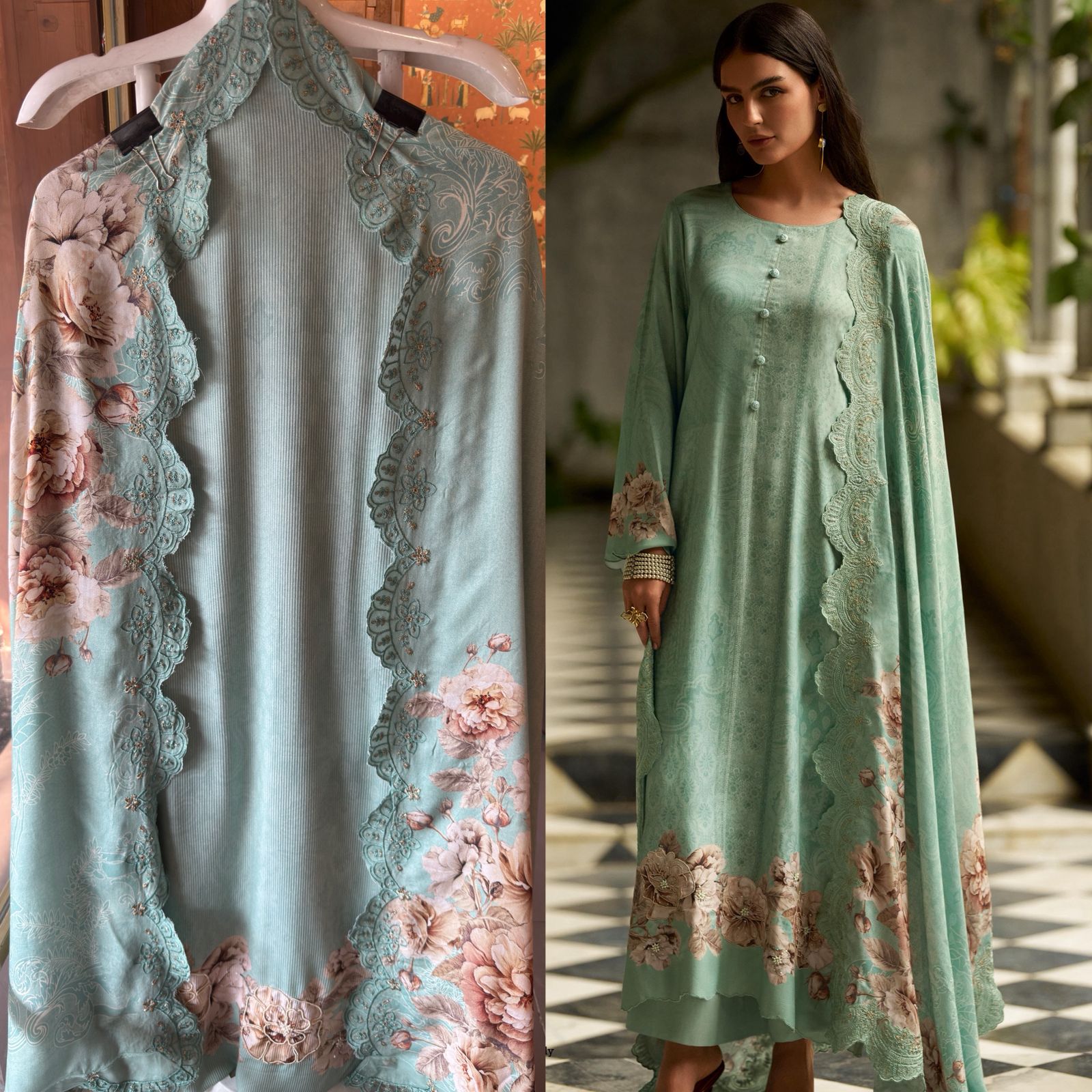 Striped pashmina Kurta