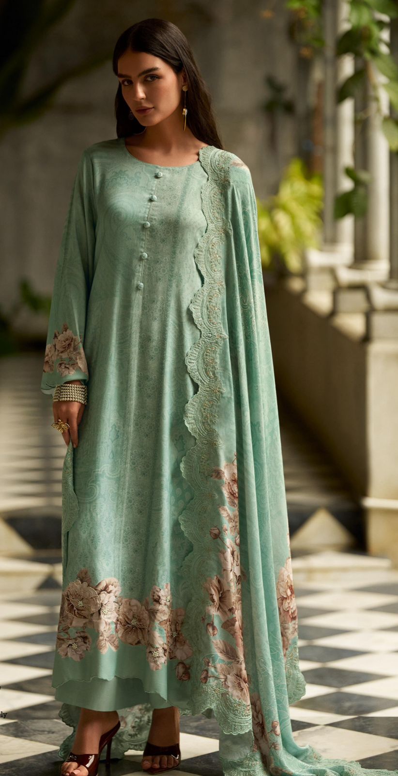 Striped pashmina Kurta