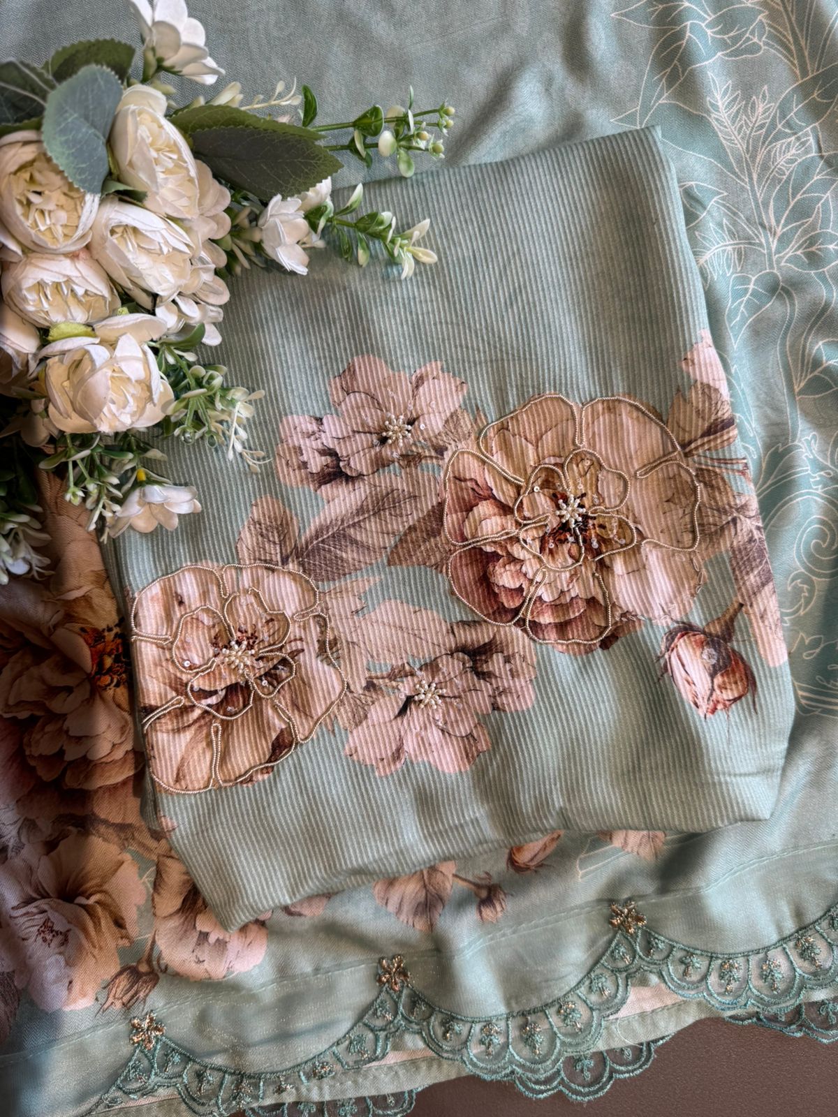 Striped pashmina Kurta