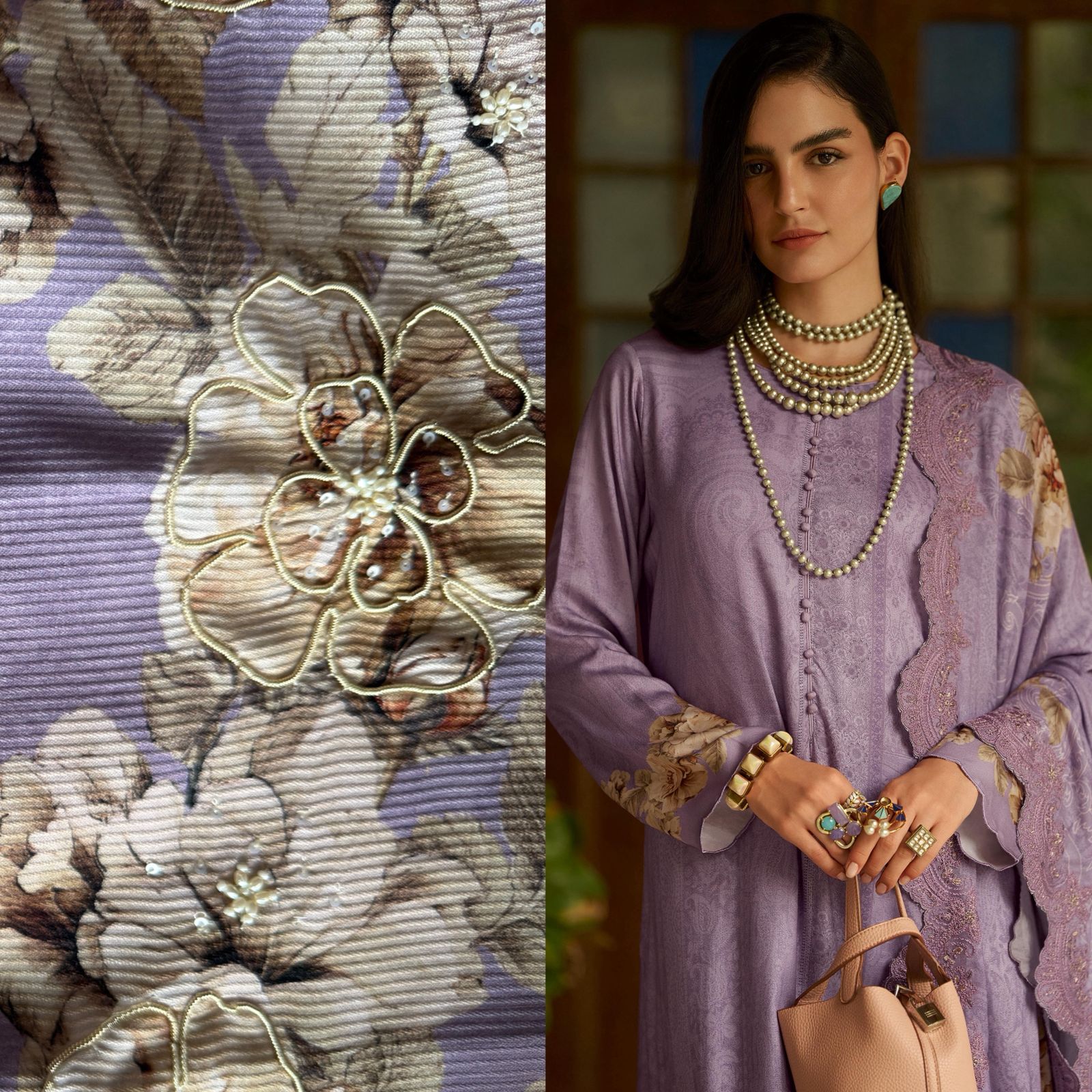 Striped pashmina Kurta