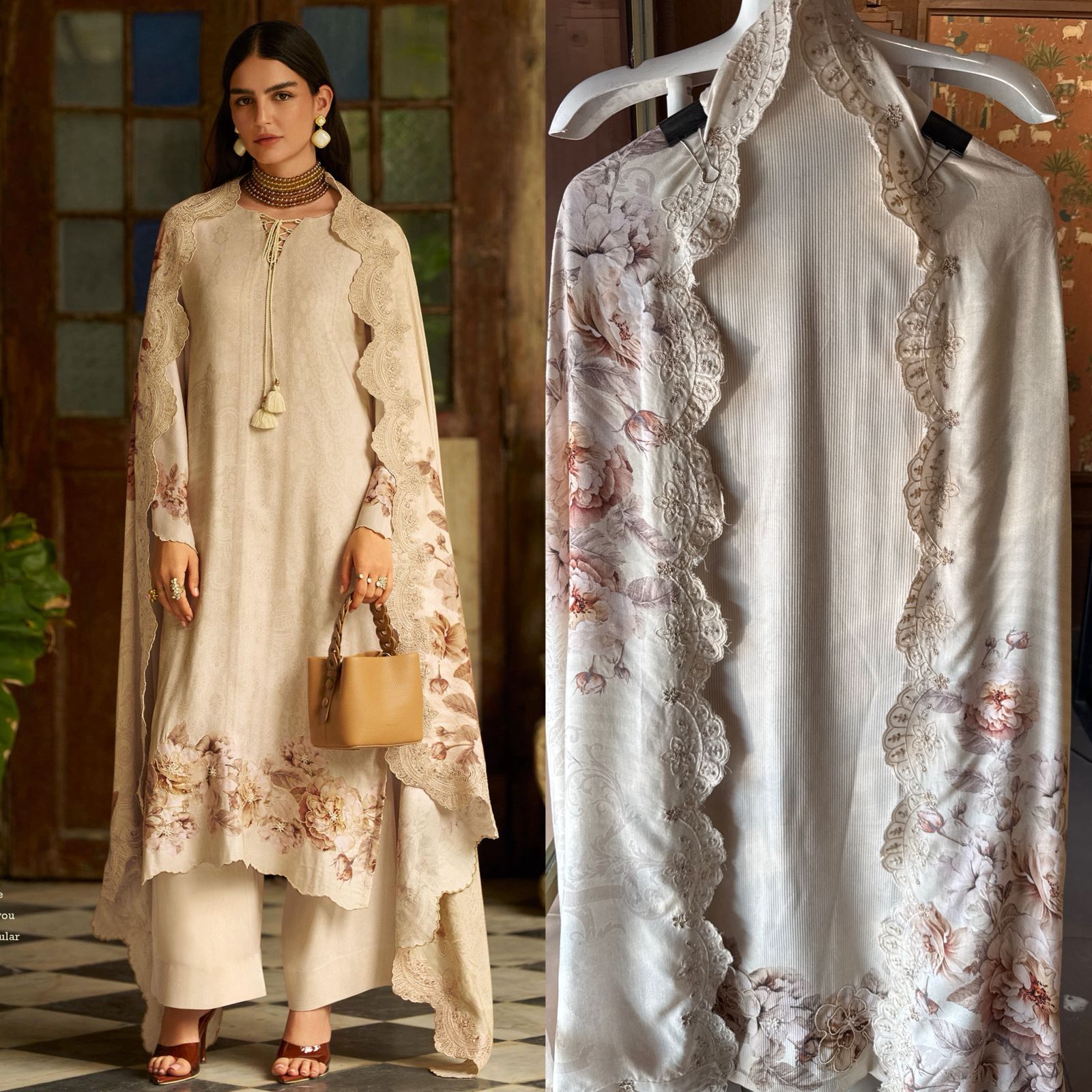 Striped pashmina Kurta