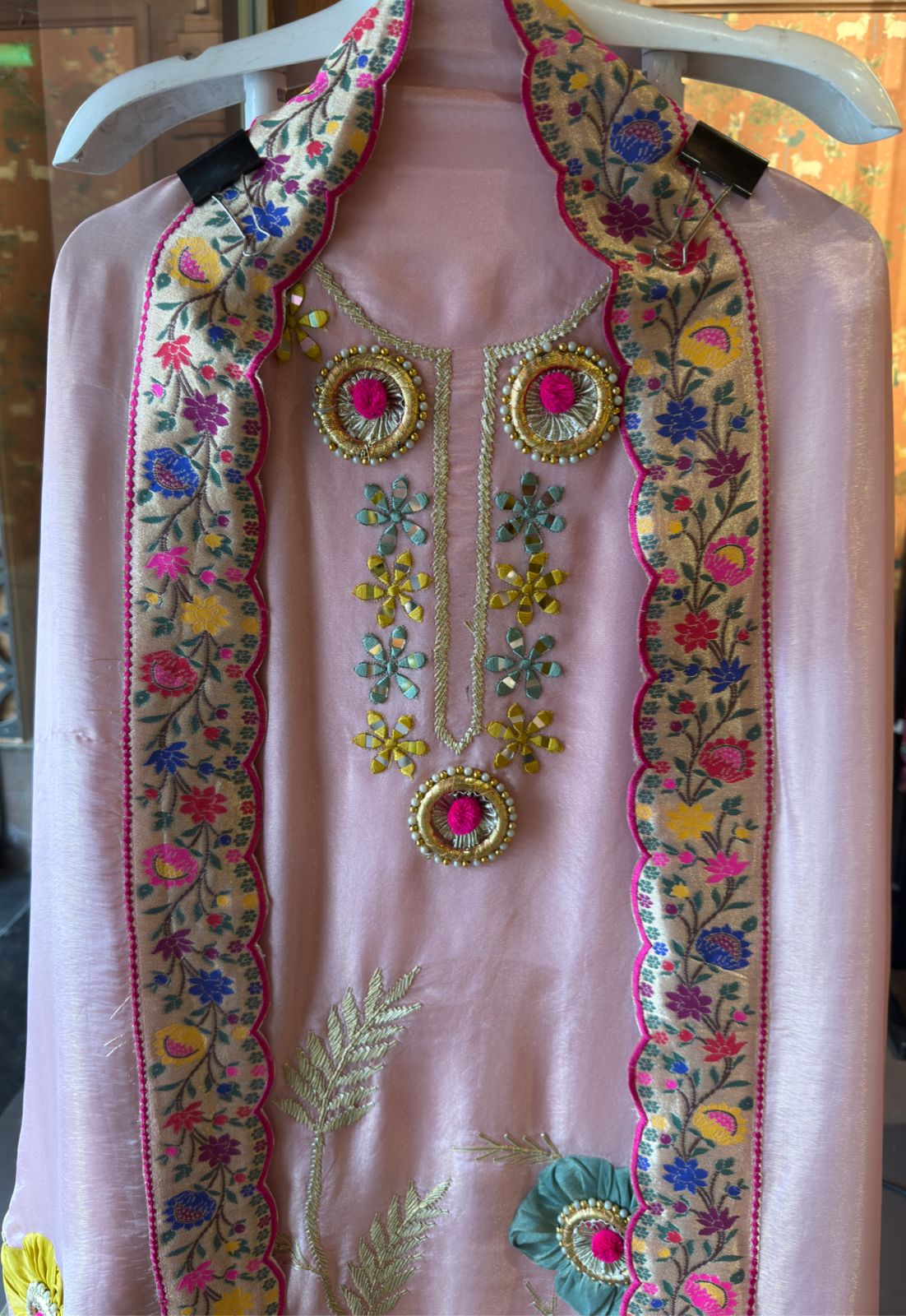 Pastel pink tissue suit