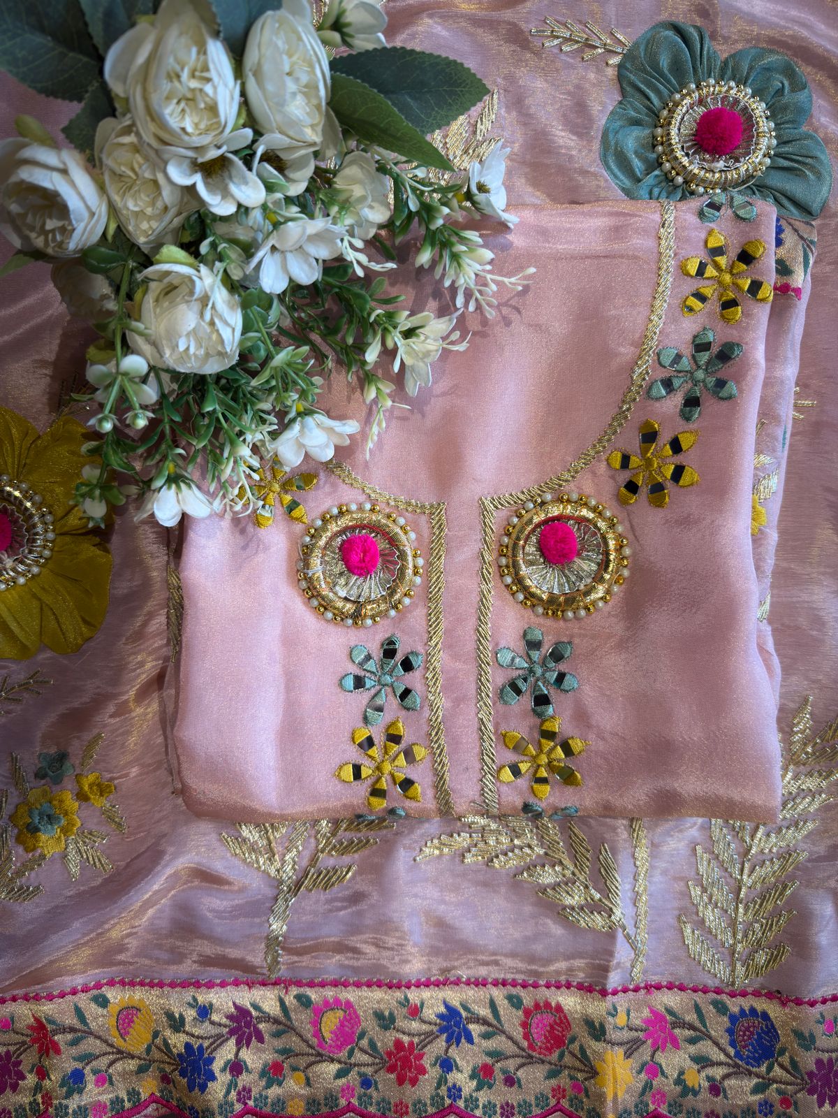 Pastel pink tissue suit