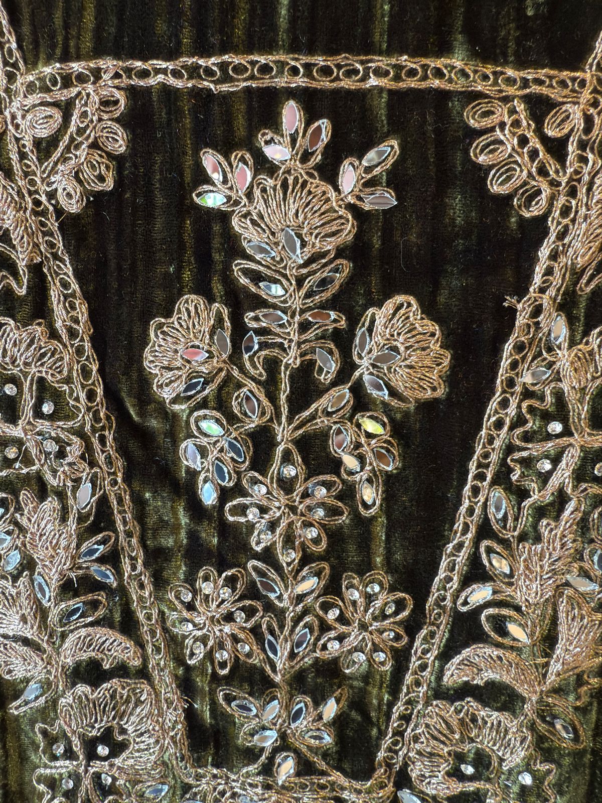 Crushed velvet unstitched Shirt