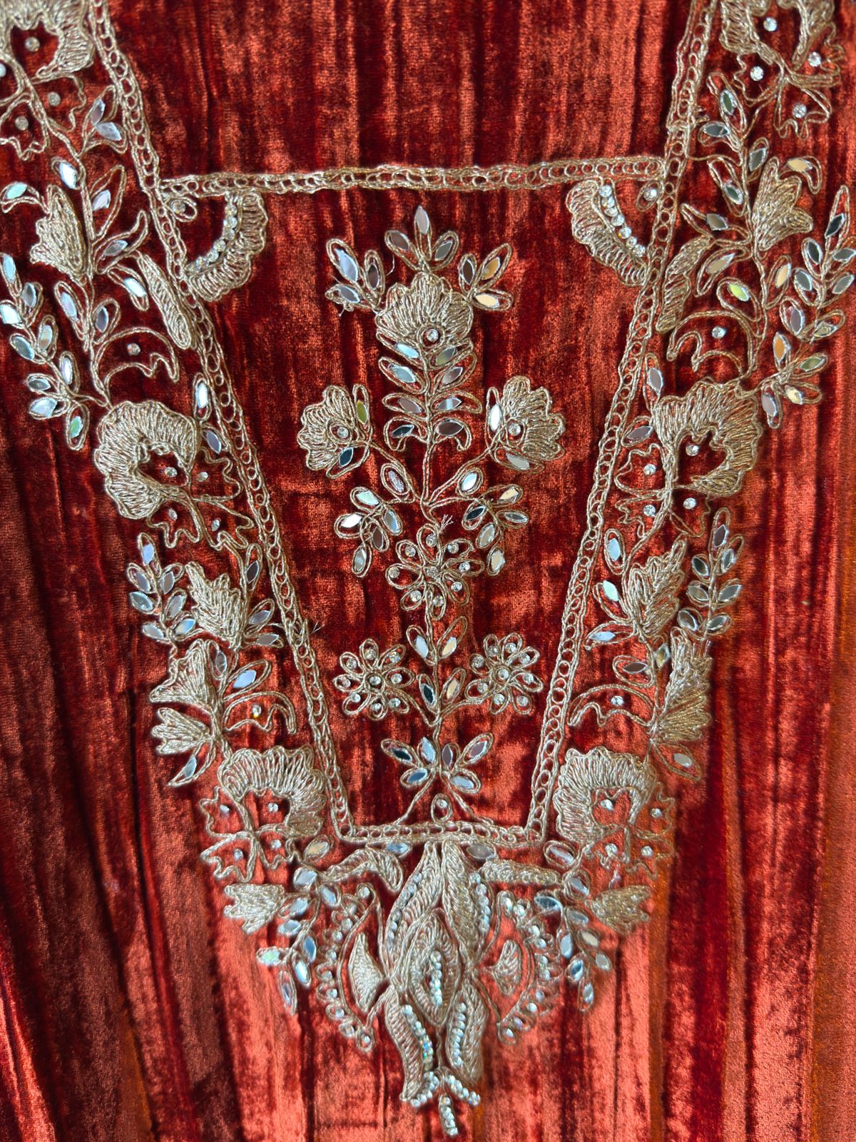 Crushed velvet unstitched Shirt