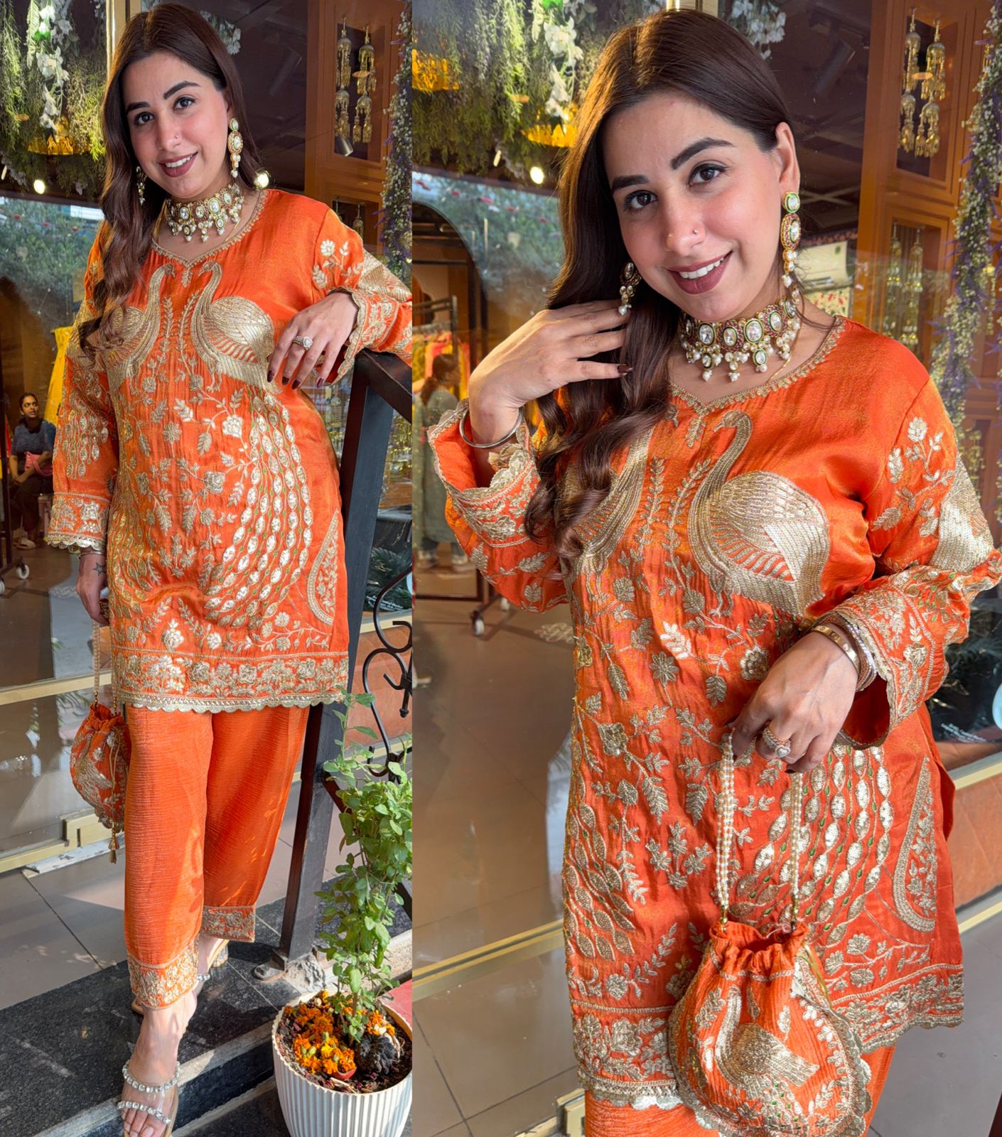 Traditional Tissue shimmer kurta