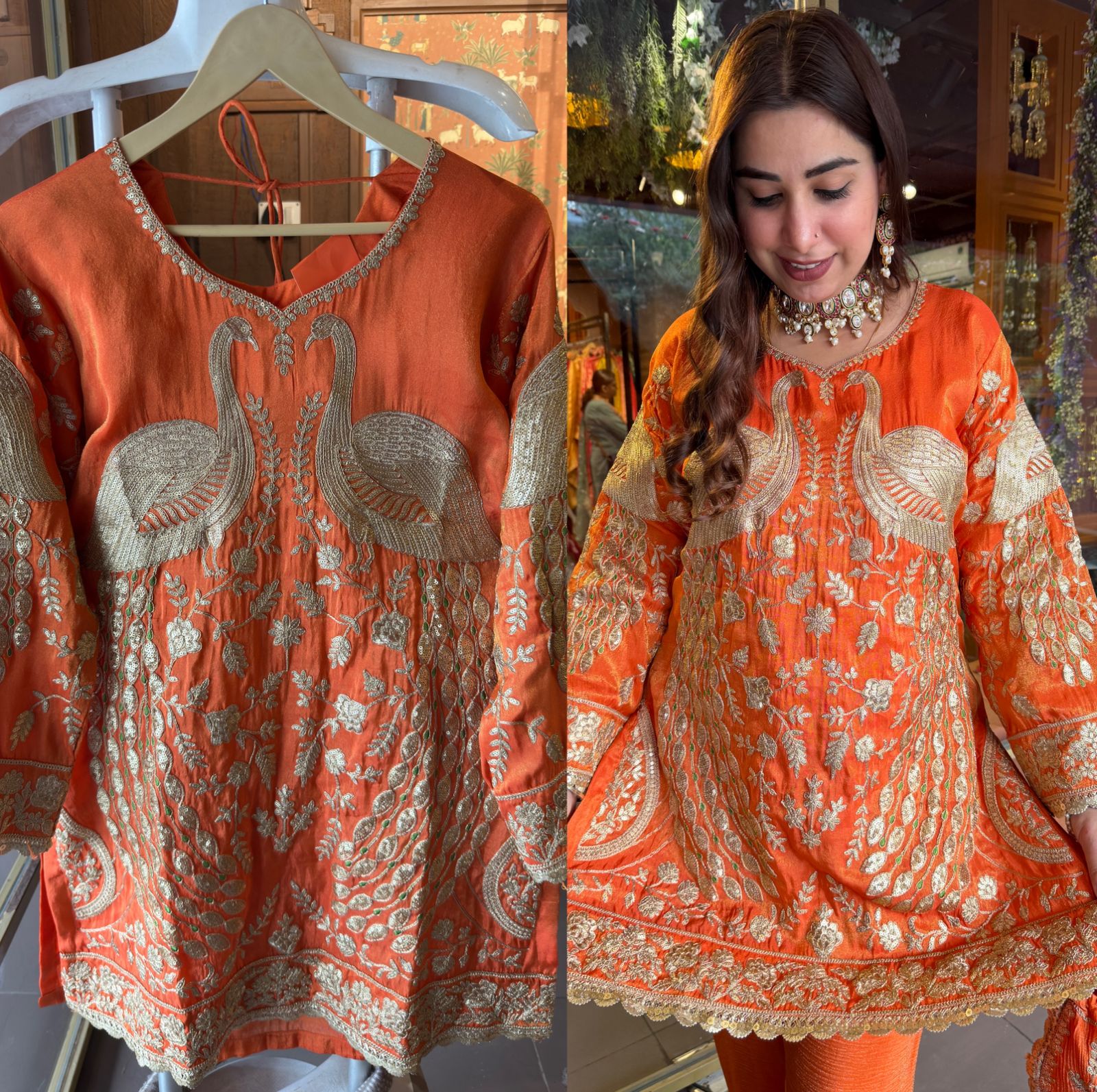 Traditional Tissue shimmer kurta