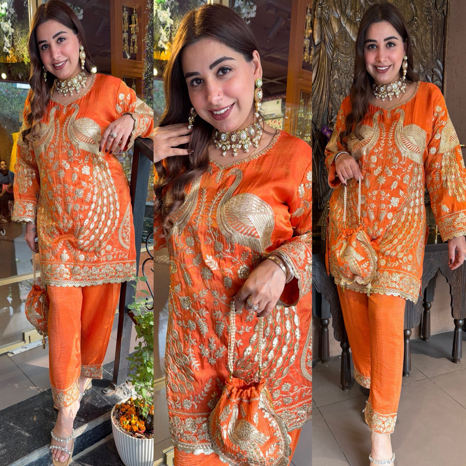 Traditional Tissue shimmer kurta