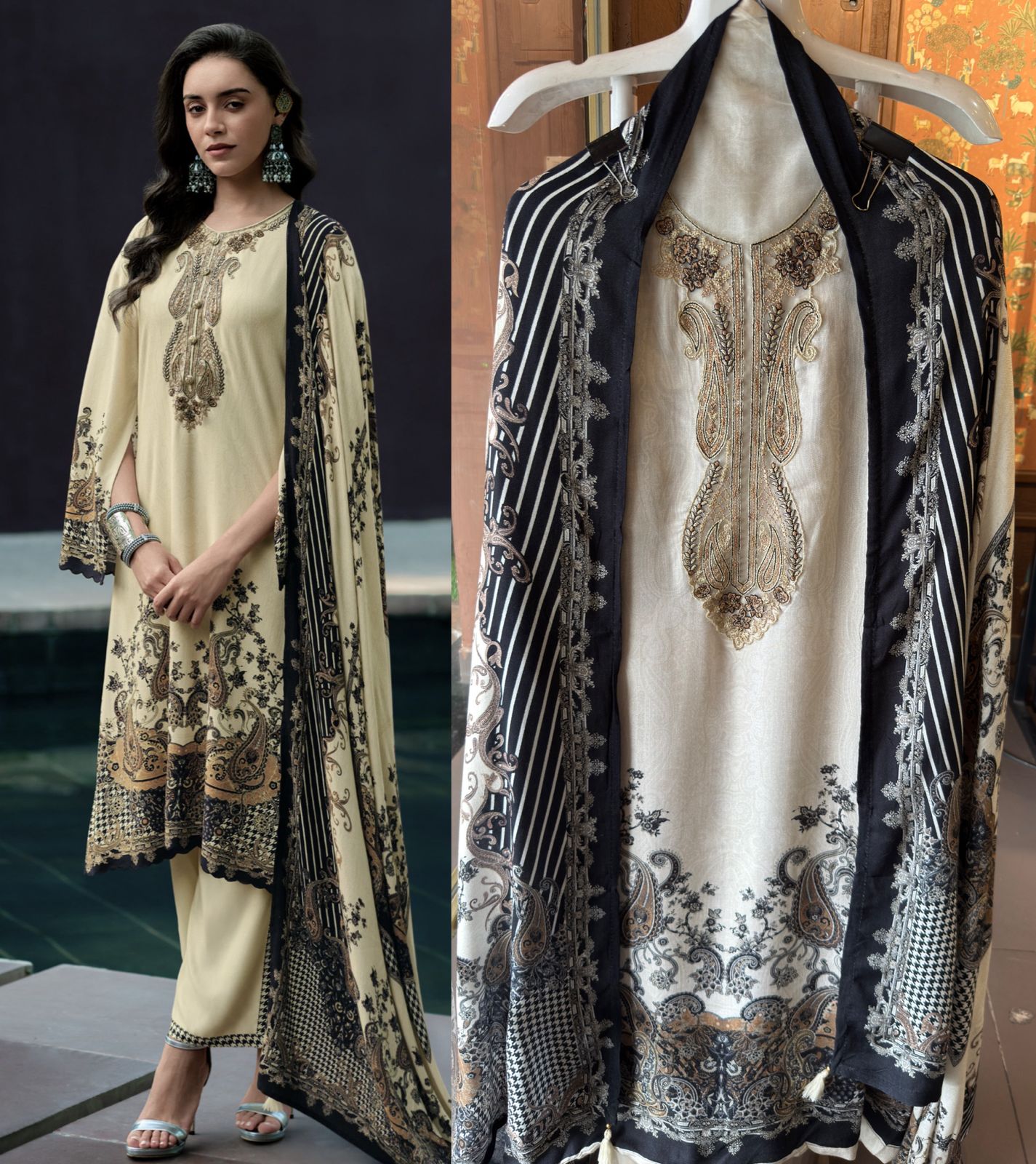 Digital printed pashmina Suits