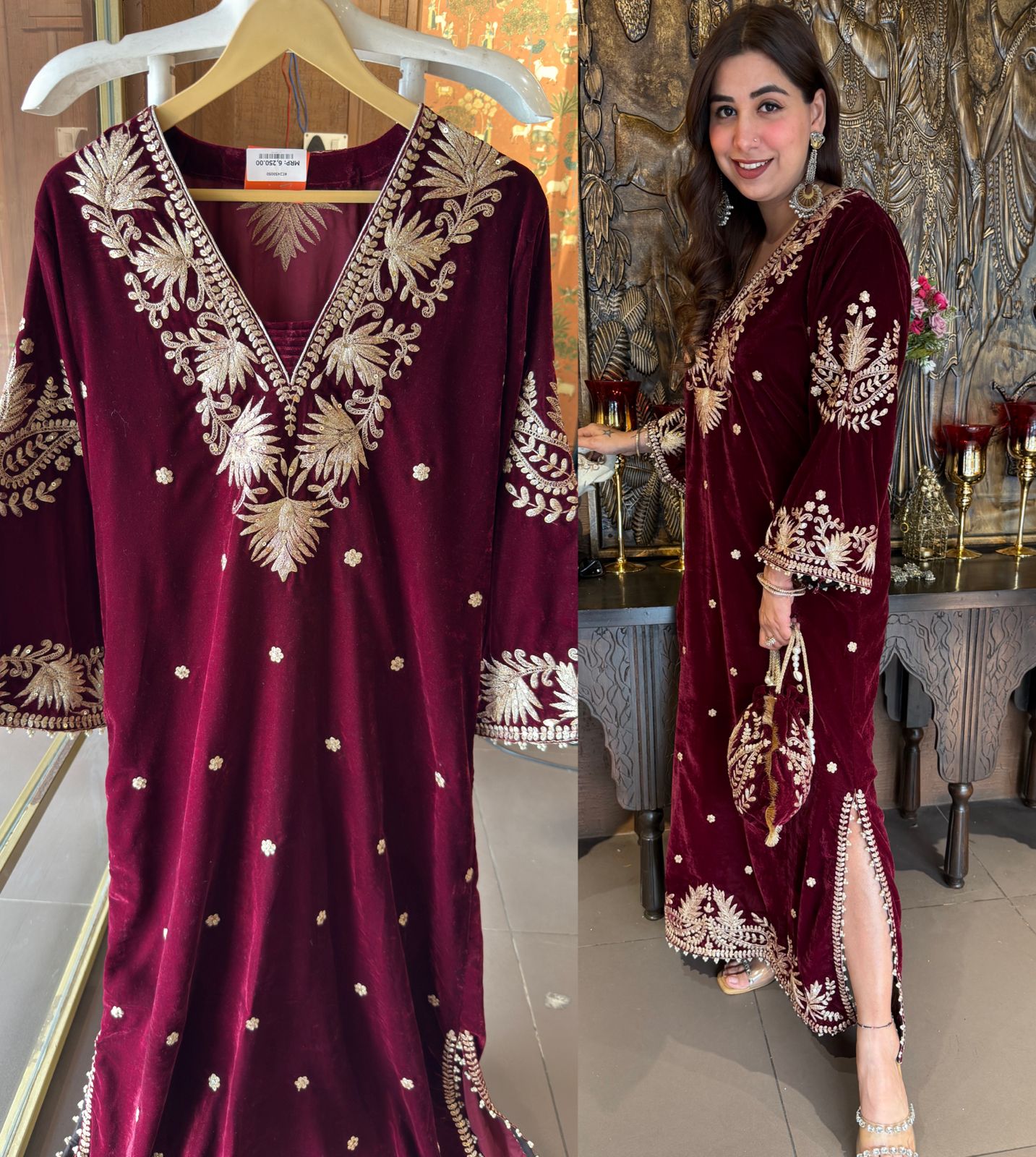 Straight Cut Velvet tunic