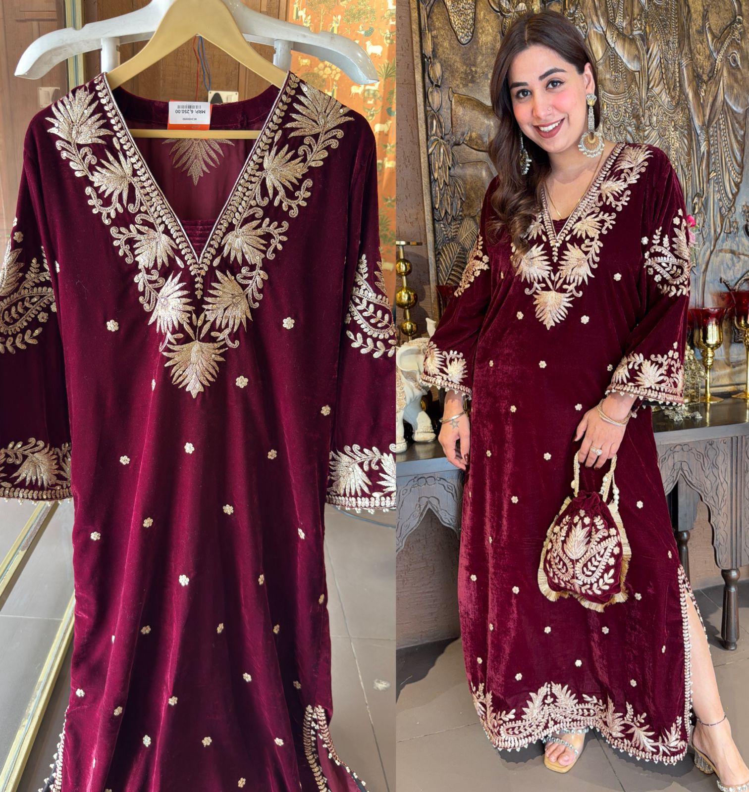 Straight Cut Velvet tunic