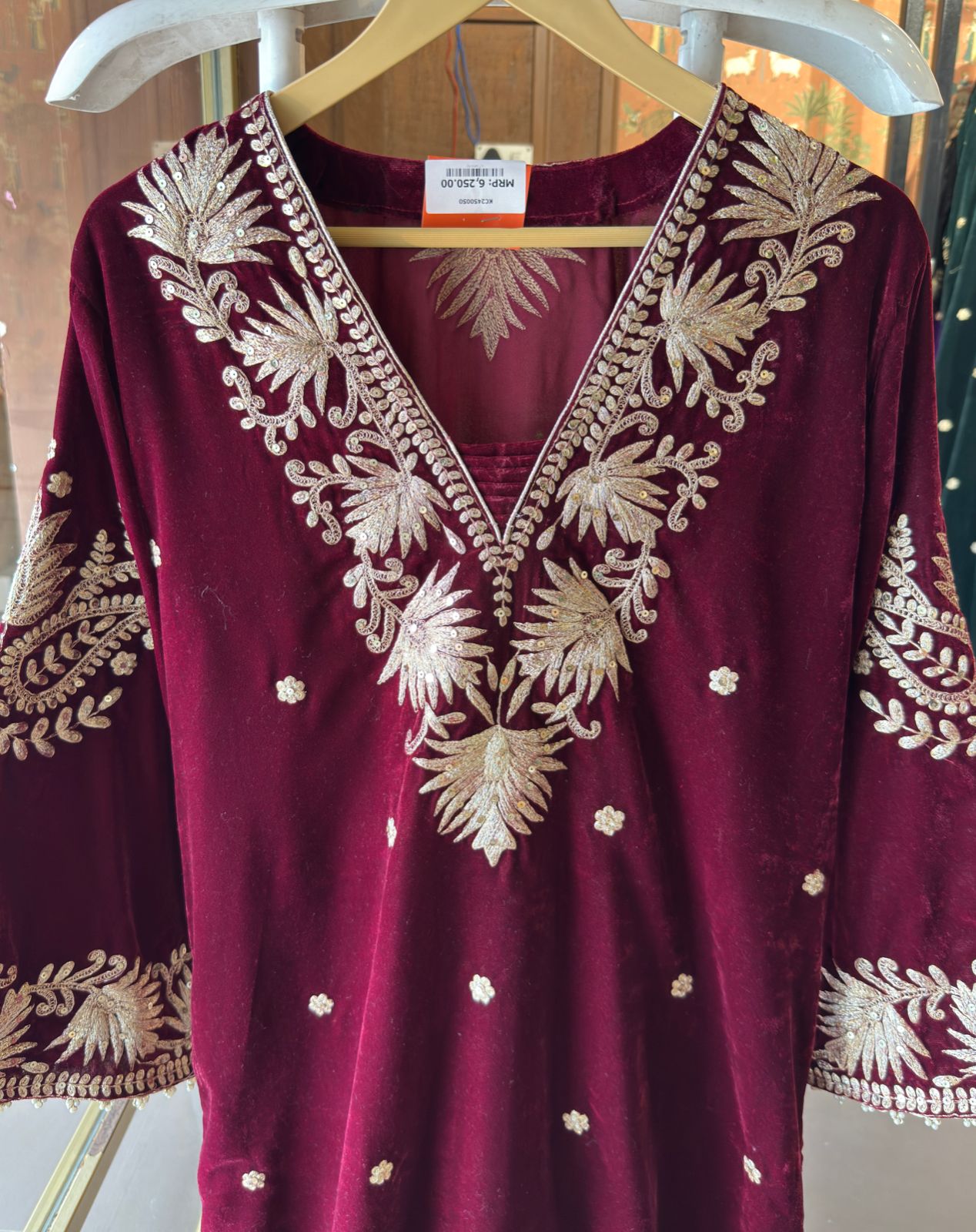 Straight Cut Velvet tunic