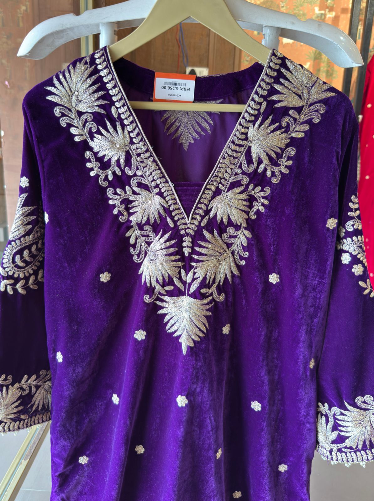 Straight Cut Velvet tunic